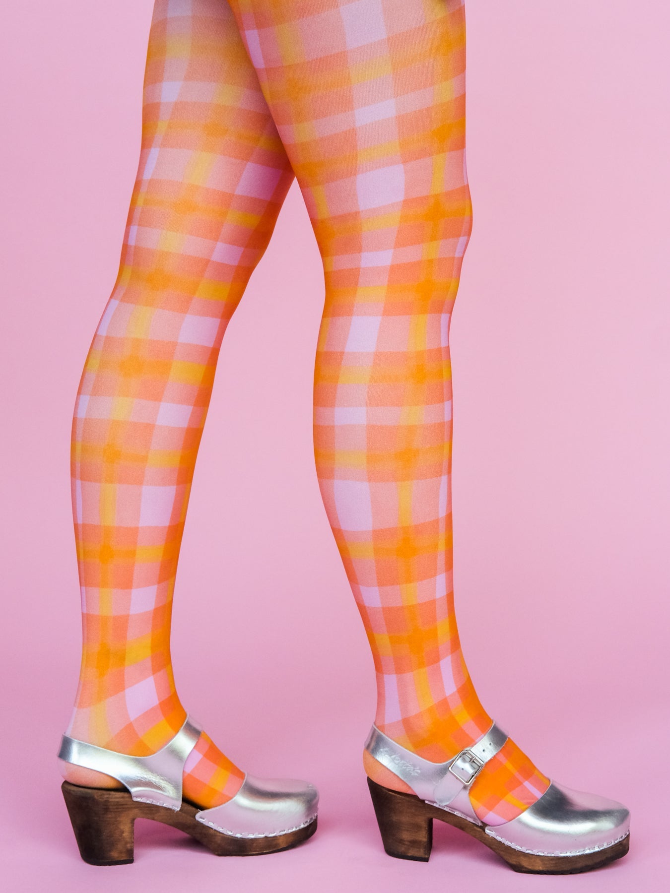 COCO tights Sherbet Plaid - Lesley Evers-colorful-Colorful patterned tights-colorful tights