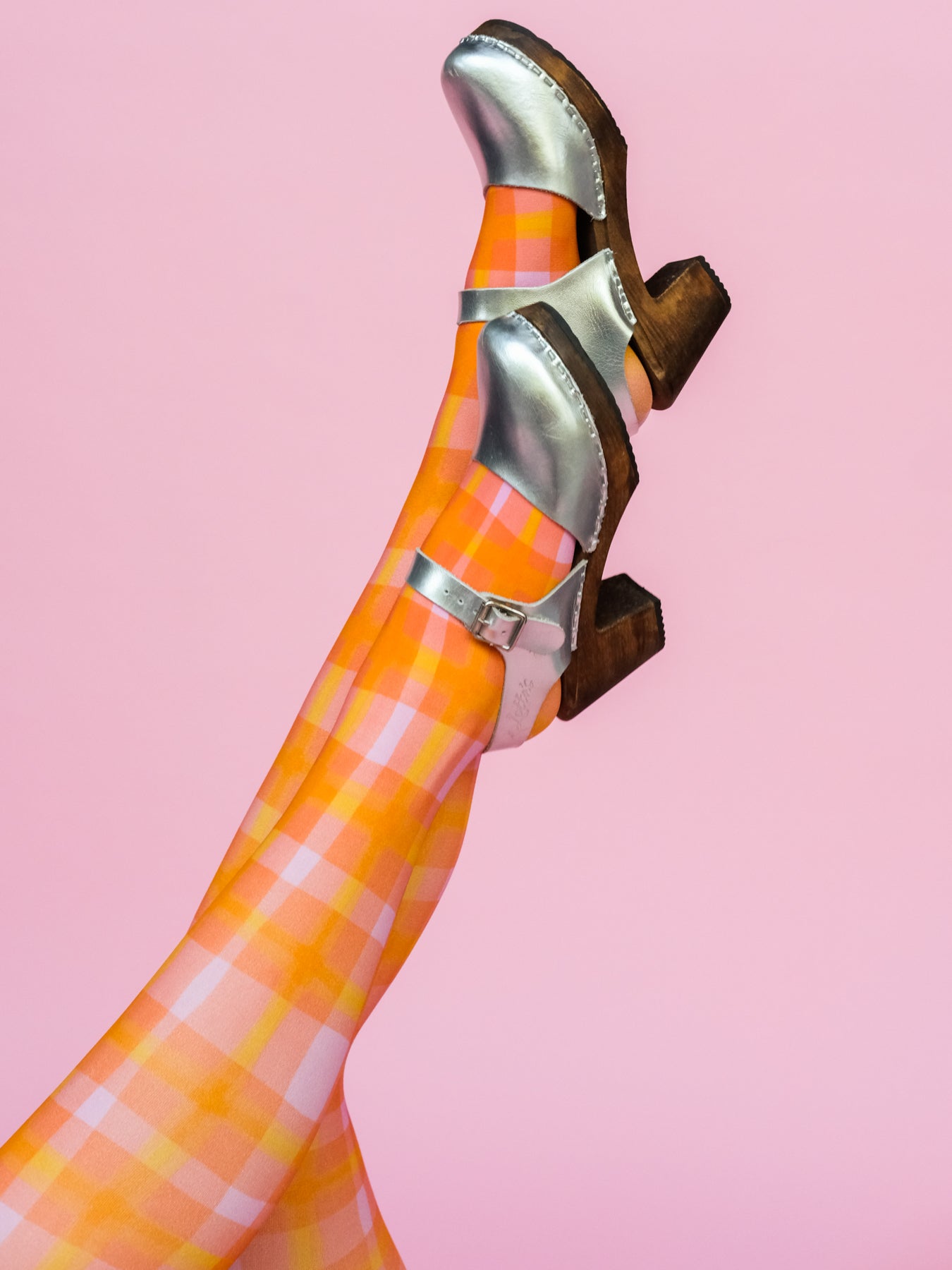 COCO tights Sherbet Plaid - Lesley Evers-colorful-Colorful patterned tights-colorful tights