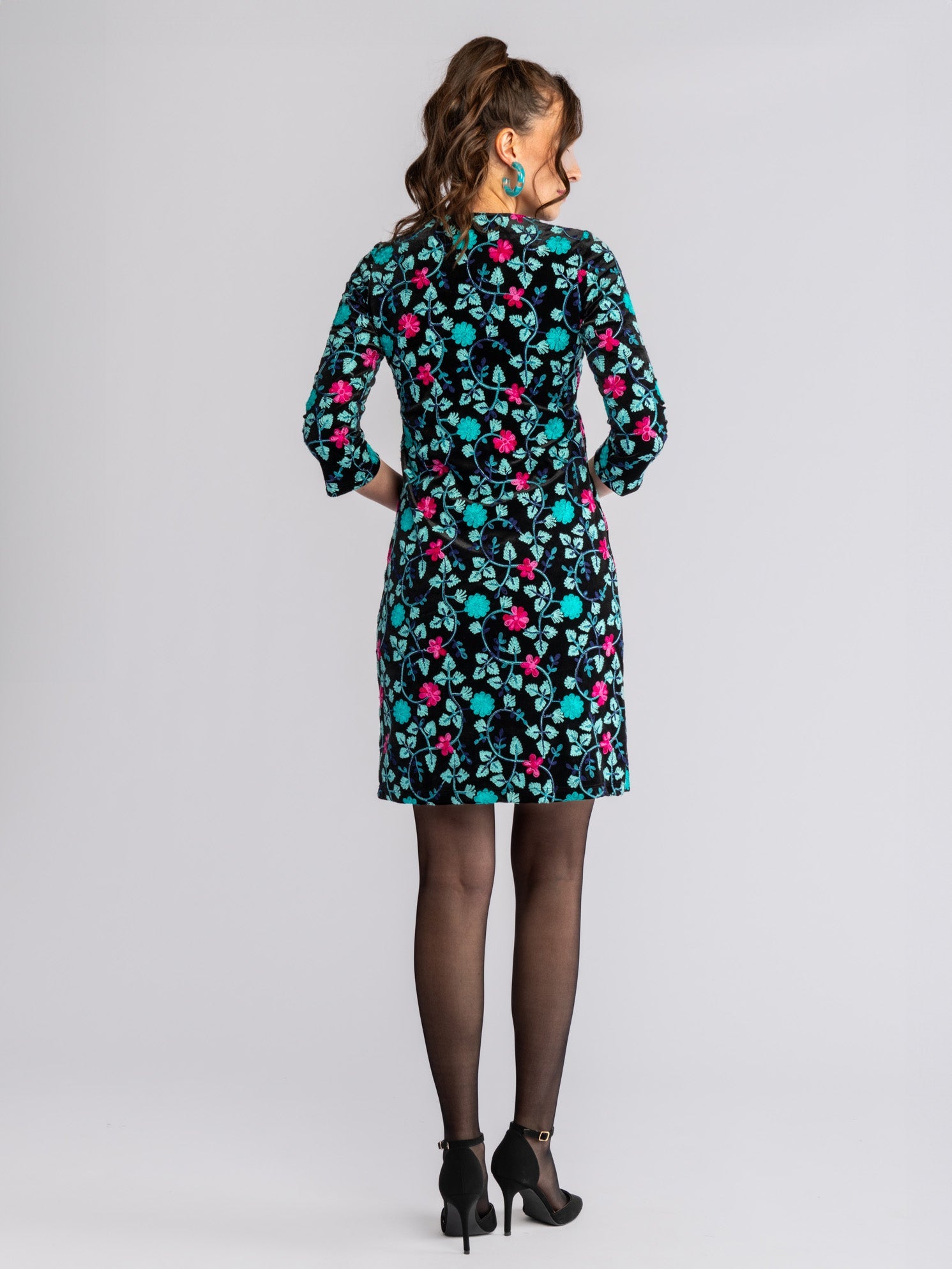 DAPHNE embroidered - Lesley Evers-ARDEN-Black-Dress