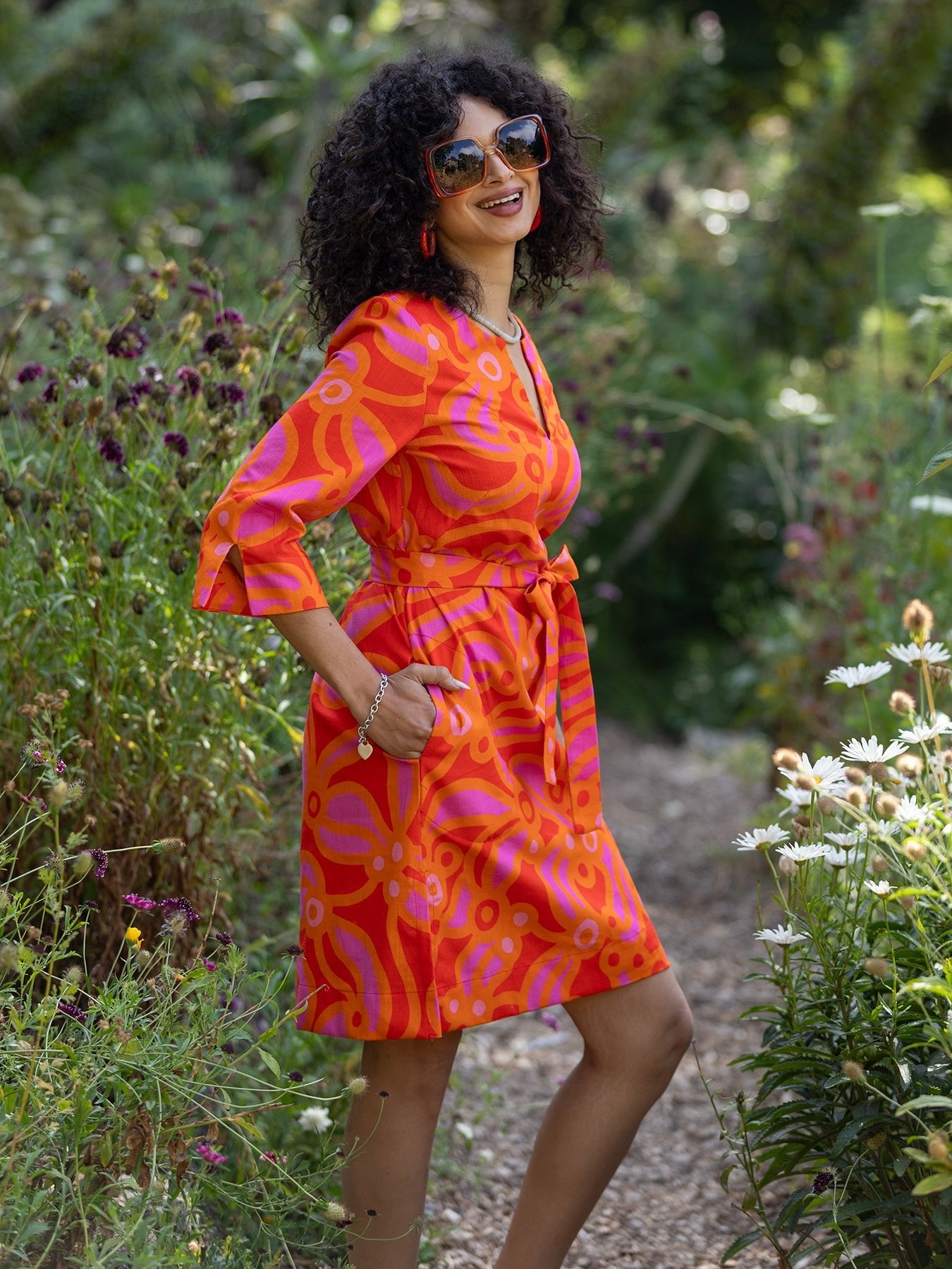DREW dress Chicka Boom Orange - Lesley Evers-chicka boom-chicka boom orange-chickaboom orange