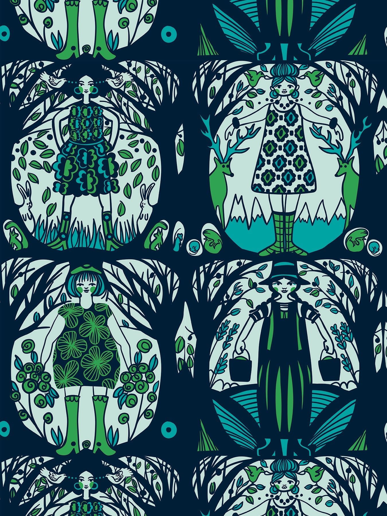 DREW dress Forest Girls Blue - Lesley Evers-cotton dress-cotton slub-cotton slub dress