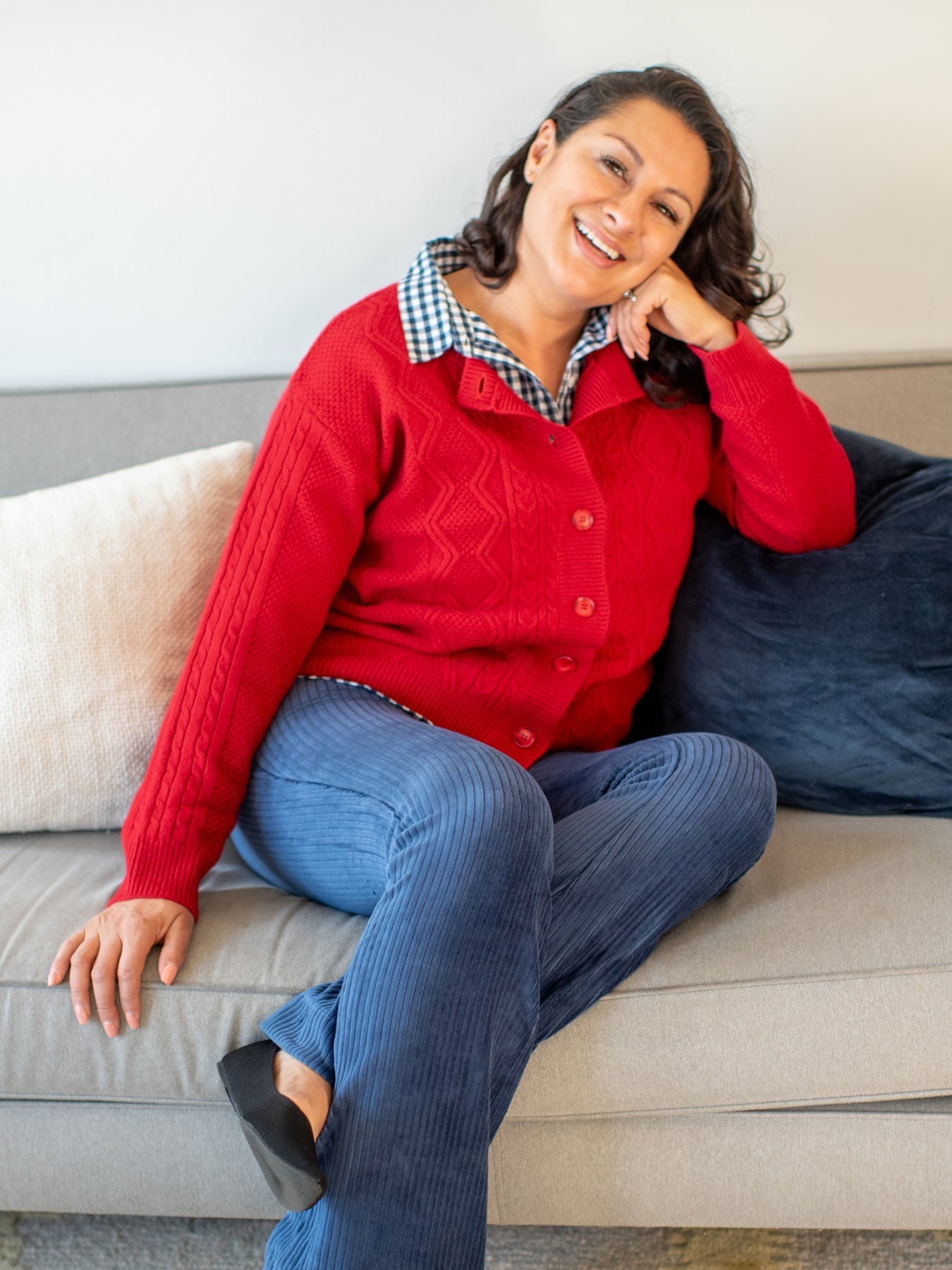 EMMA cardigan Red - Lesley Evers-Best Seller-cardigan-Shop