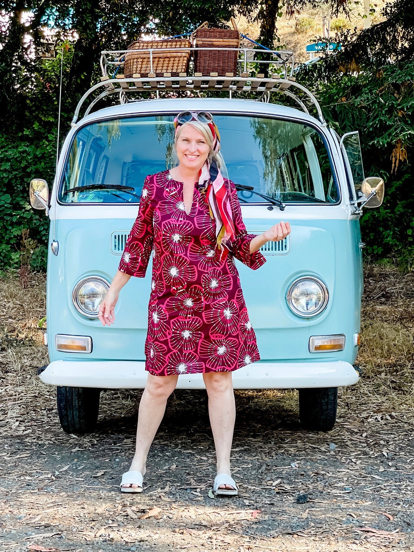 ESME silk scarf Burgundy Wave - Lesley Evers-silk--