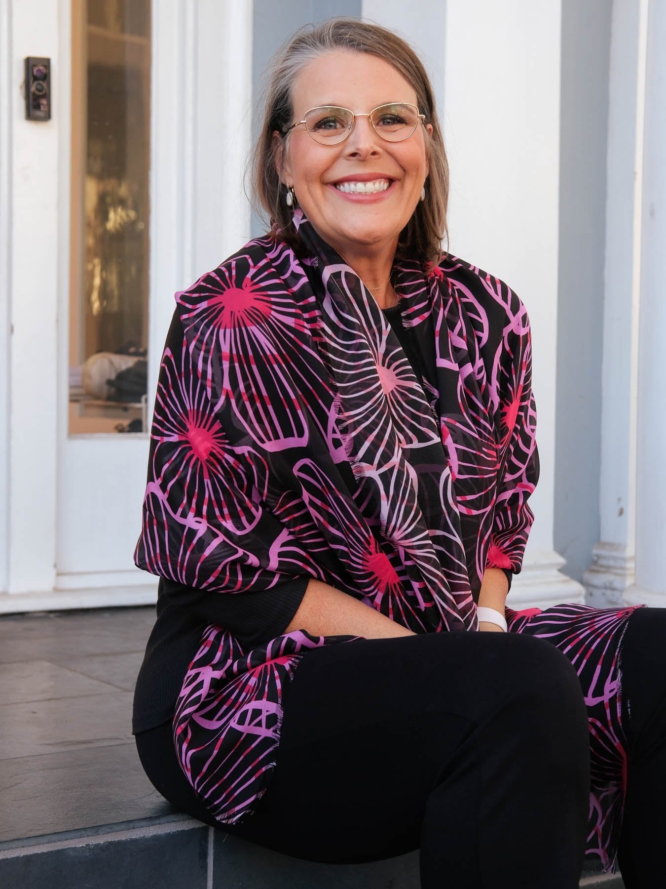 ESME silk scarf Pink Primrose - Lesley Evers-silk--