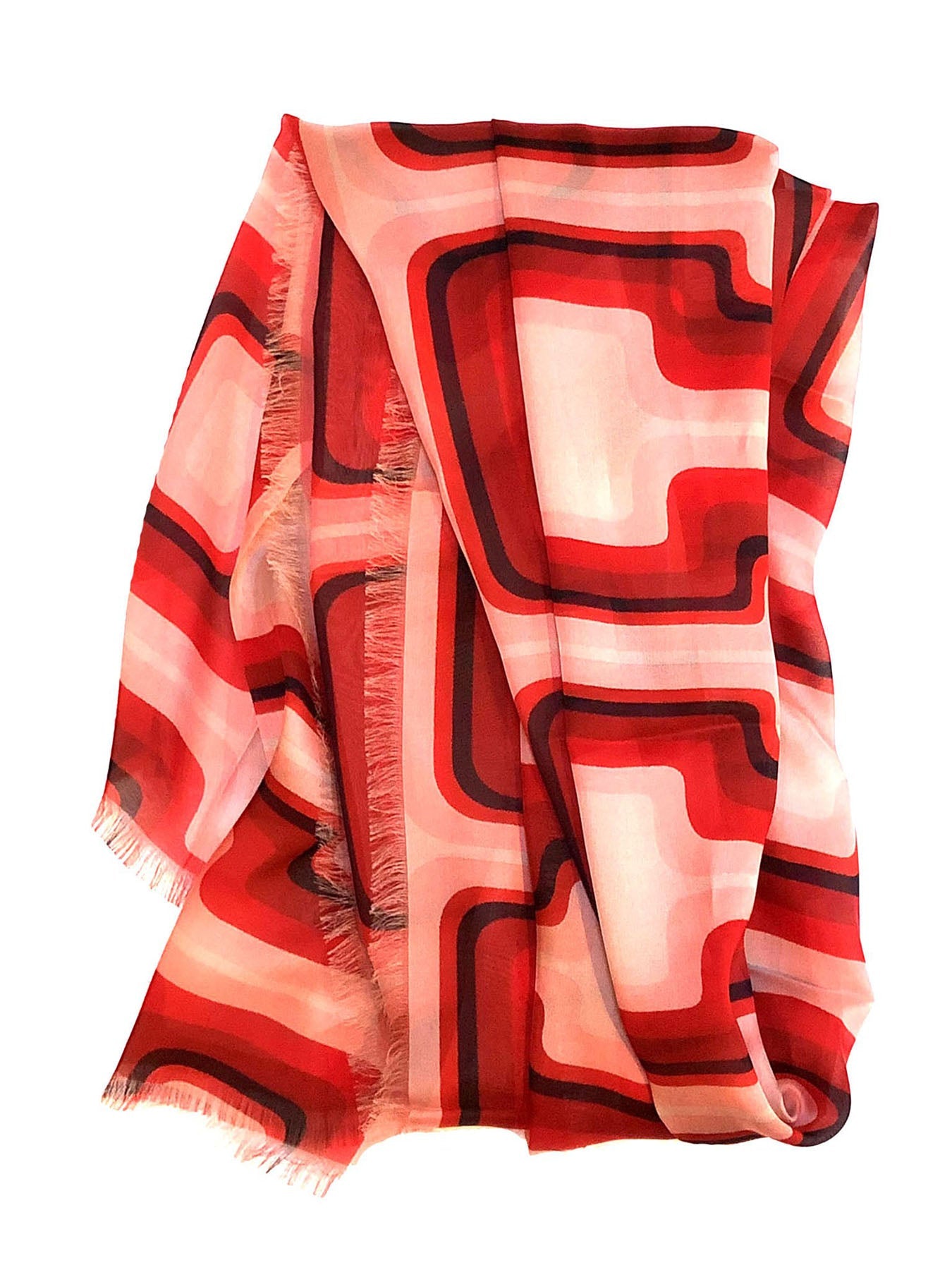 ESME silk scarf Ribbon Red - Lesley Evers-silk--