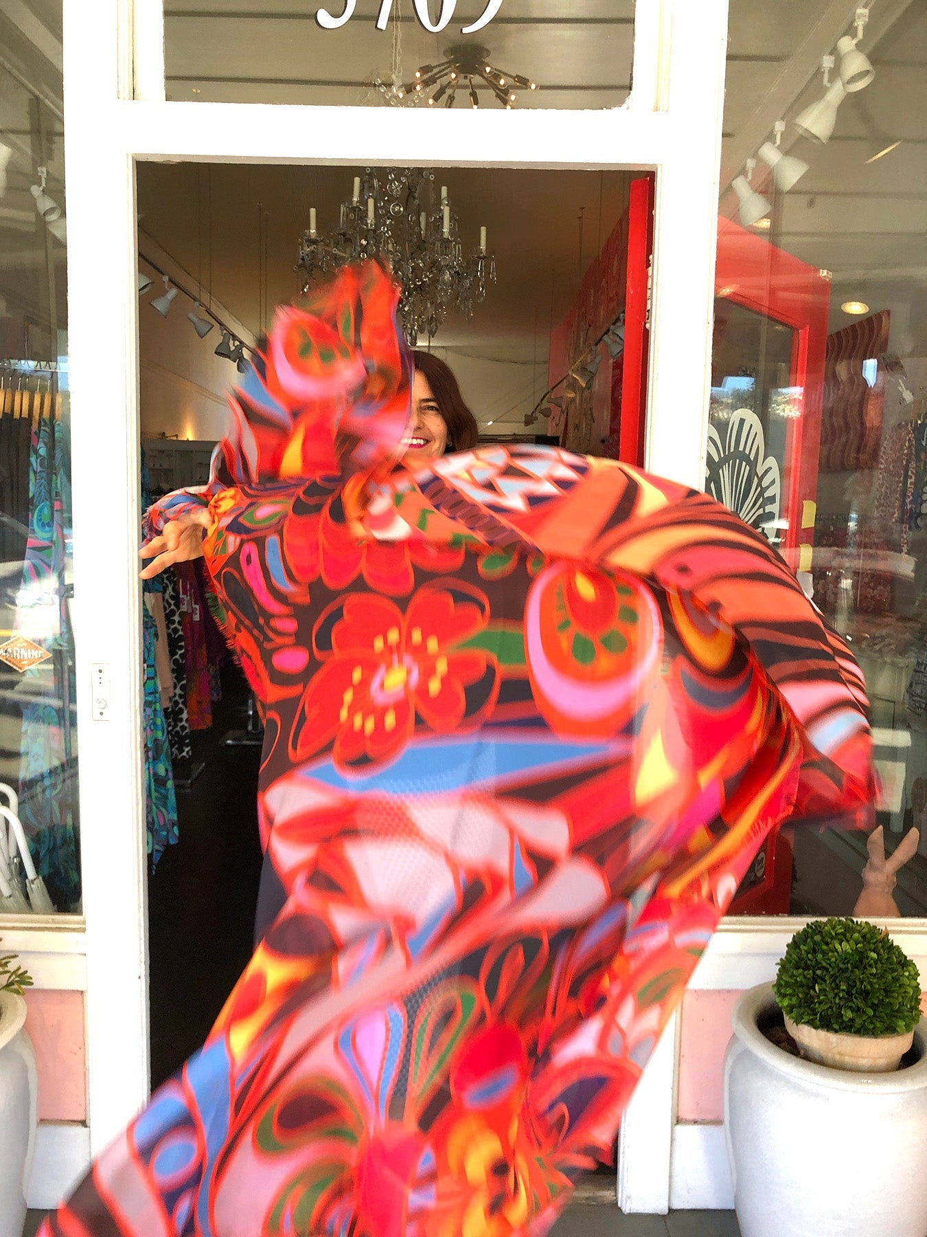 ESME silk scarf Shakalaka Orange - Lesley Evers-silk--