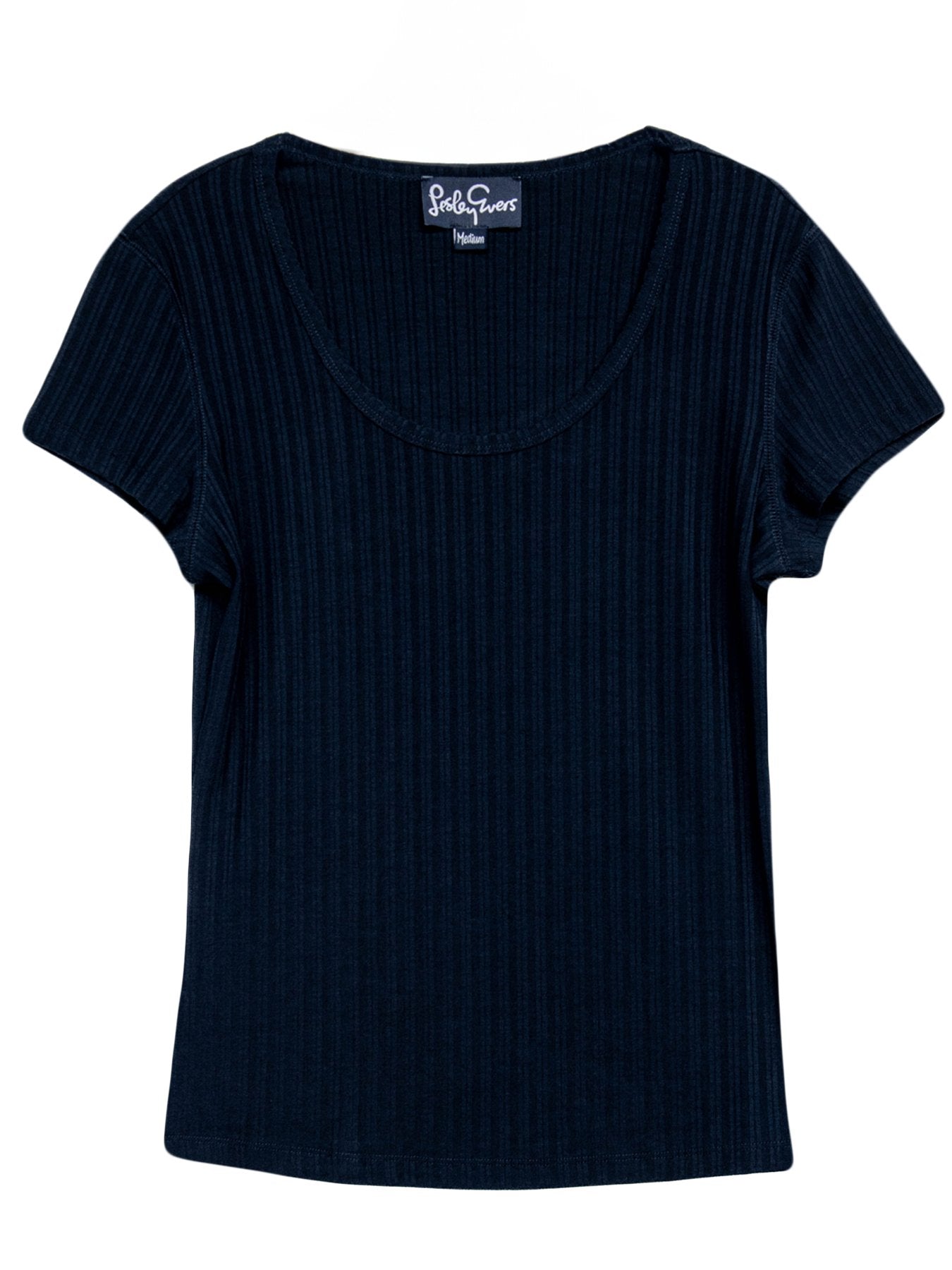 IRENE rib tee Navy - Lesley Evers-Best Seller-irene-Shop
