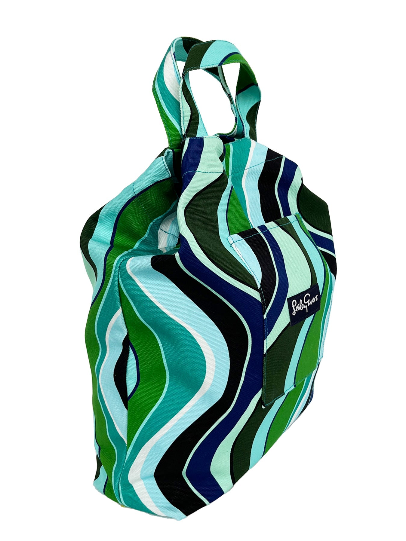 IVY tote Green Wave - Lesley Evers-Accessories-Cotton Canvas-Cotton Canvas Tote Bag