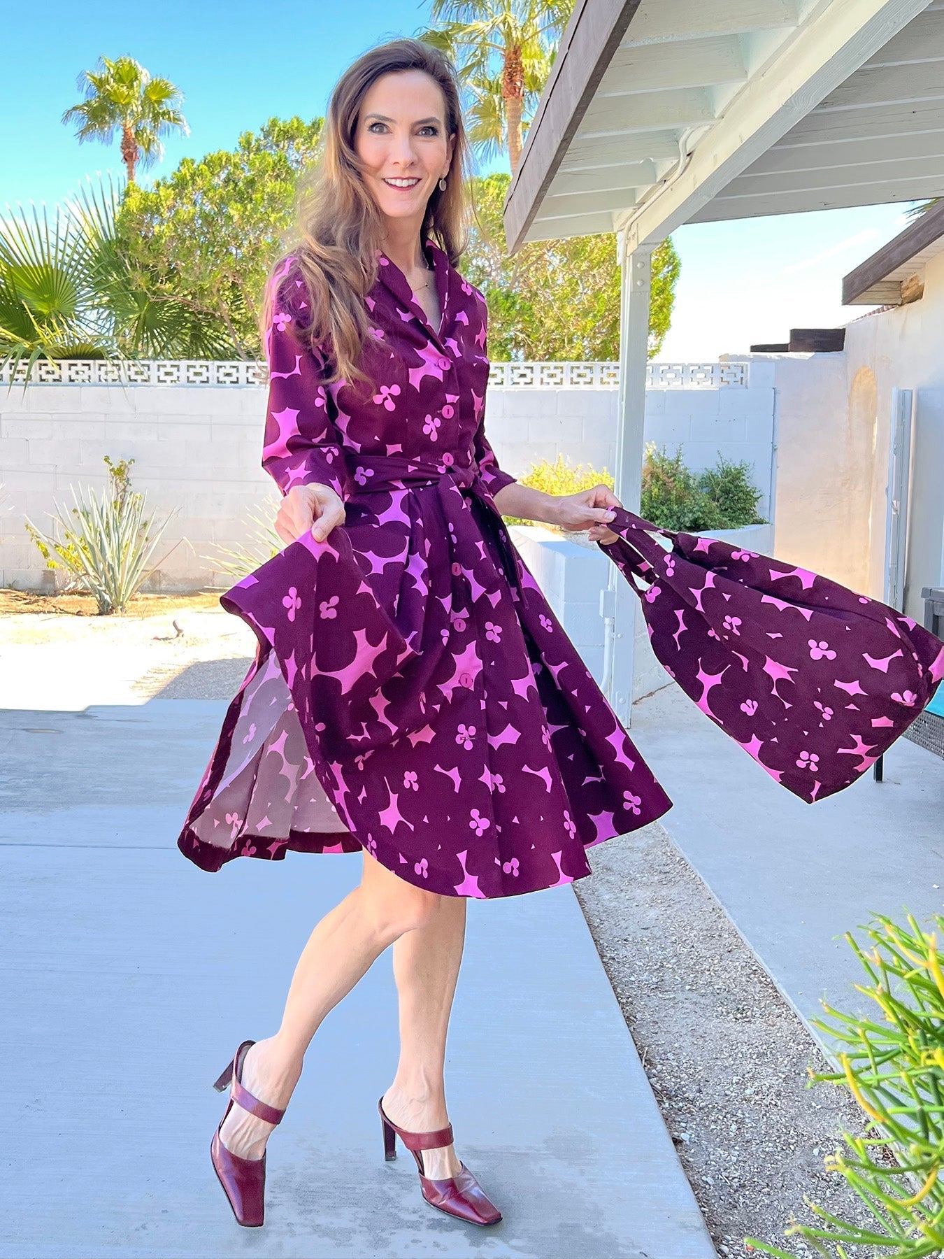 IVY tote Magenta Jumbo Blooms - Lesley Evers-Accessories-Cotton Canvas-Cotton Canvas Tote Bag