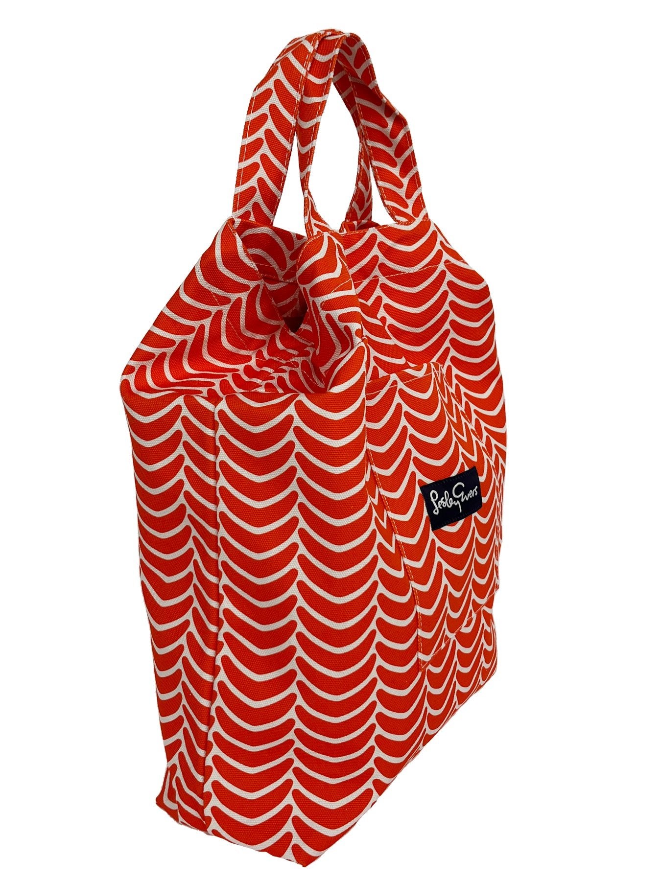 IVY tote Orange Scoops - Lesley Evers-Accessories-Cotton Canvas-Cotton Canvas Tote Bag