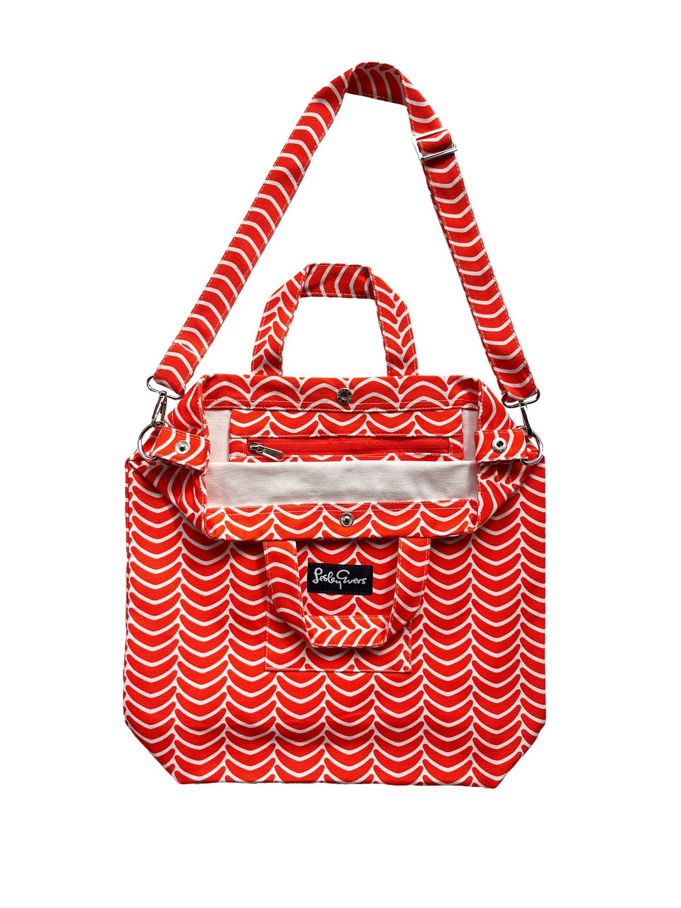 IVY tote Orange Scoops - Lesley Evers-Accessories-Cotton Canvas-Cotton Canvas Tote Bag