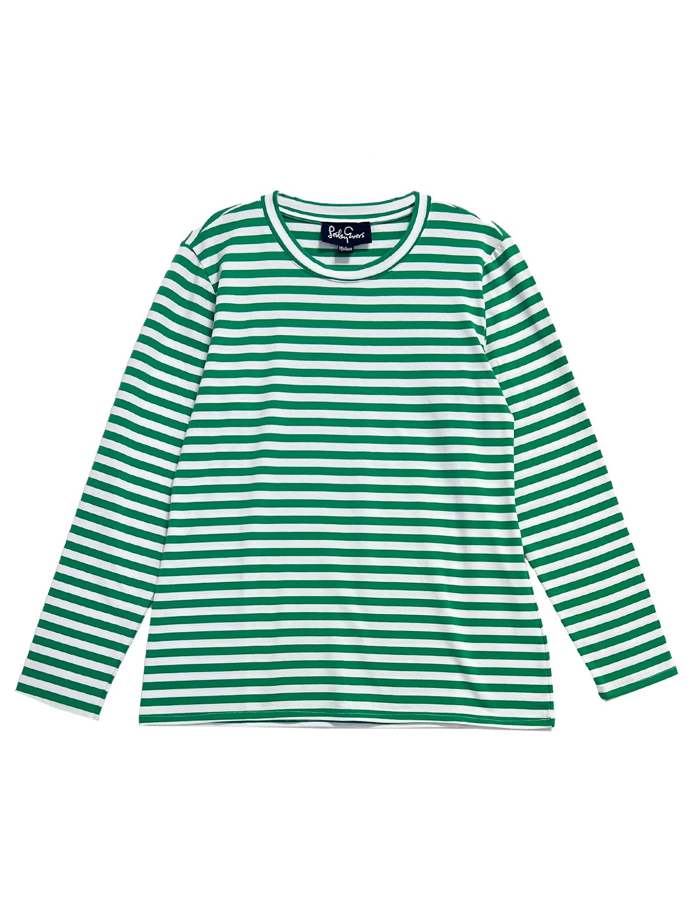 JEANETTE tee Green & White Stripe - Lesley Evers-Green-green & white-green and white