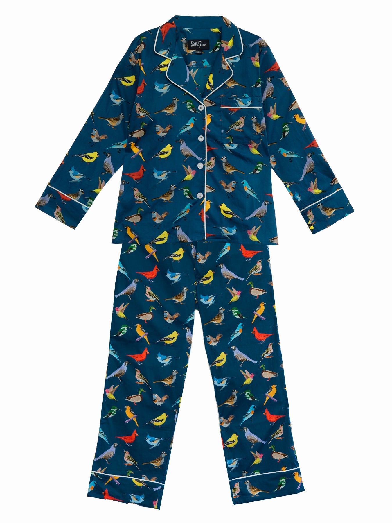 JOSEPHINE Navy Birds - Lesley Evers-BF200-birds-cotton PJs