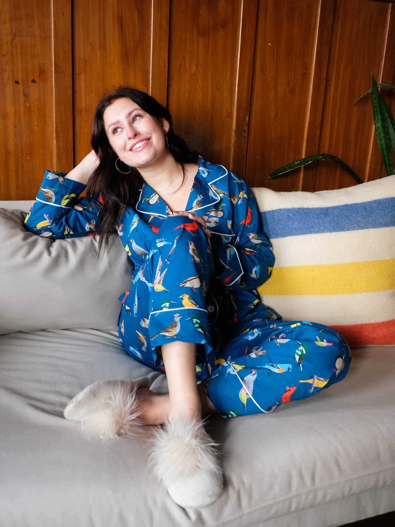 JOSEPHINE Navy Birds - Lesley Evers-cotton PJs-lounge-pajamas