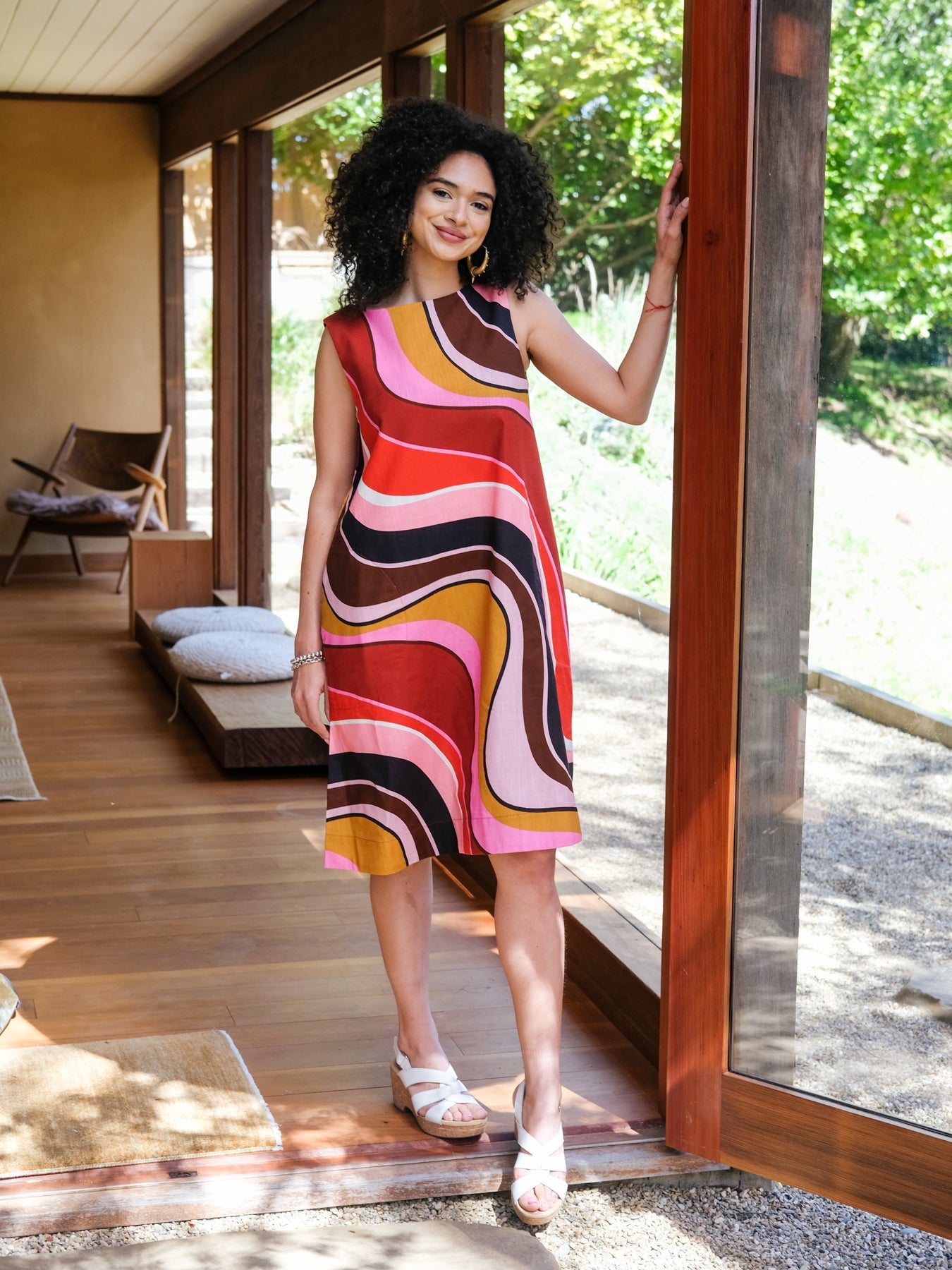 JUNIPER Burgundy Wave - Lesley Evers-burgundy-burgundy wave-Dress