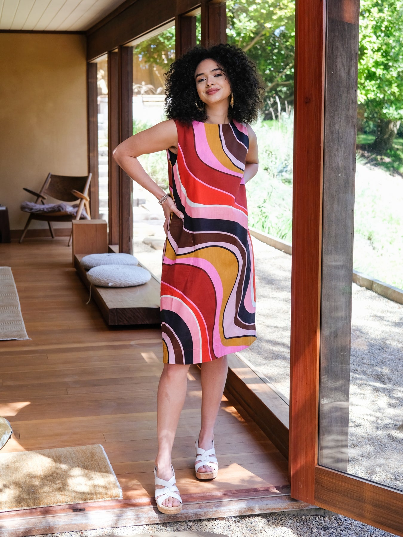 JUNIPER Burgundy Wave - Lesley Evers-burgundy-burgundy wave-Dress