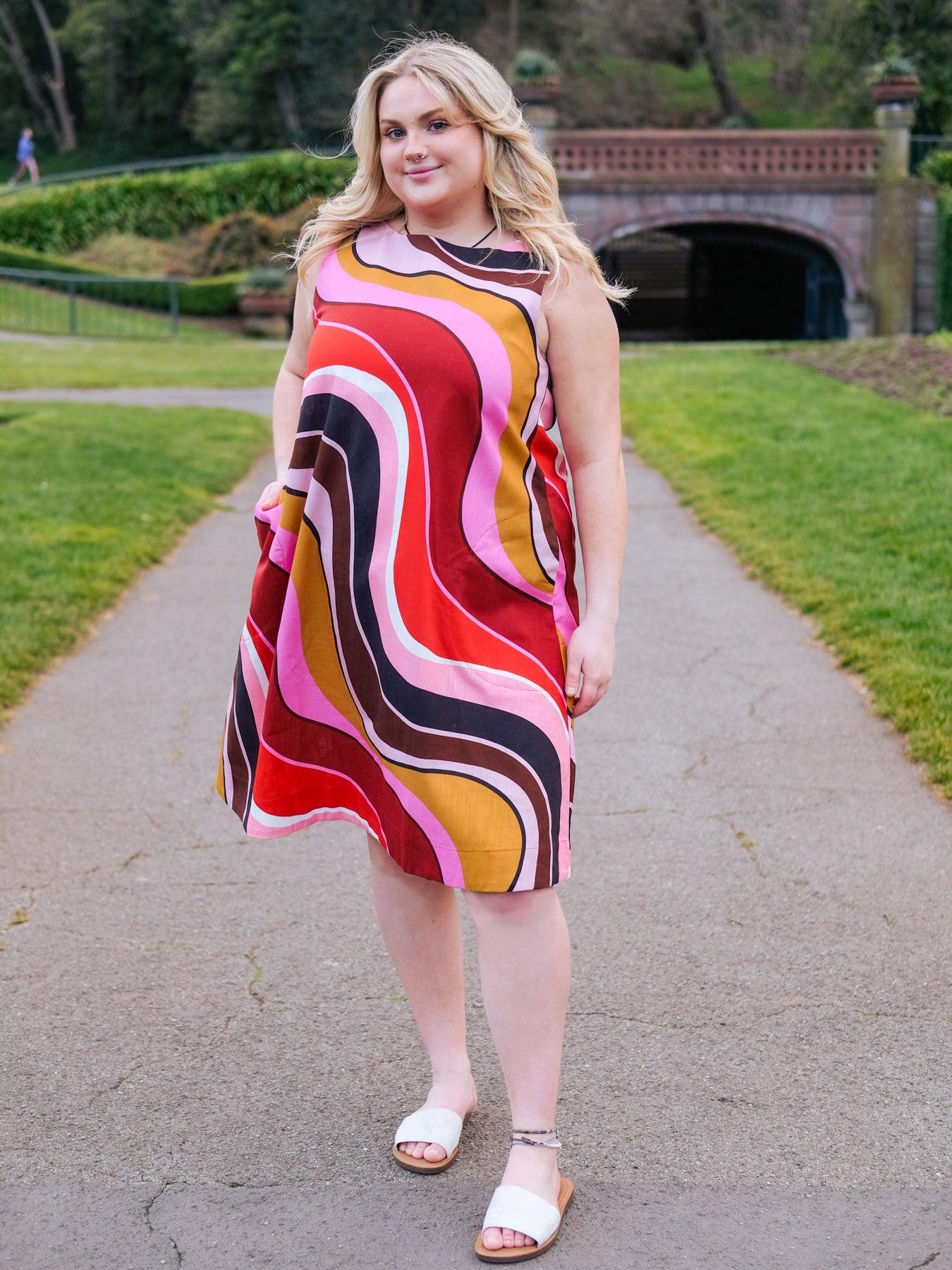 JUNIPER Burgundy Wave - Lesley Evers-burgundy-burgundy wave-Dress