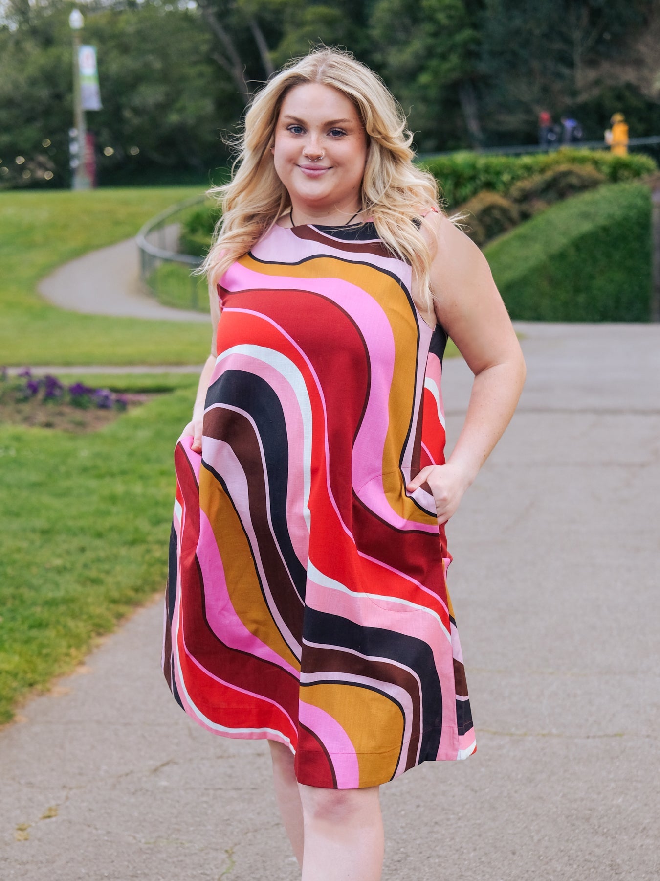 JUNIPER Burgundy Wave - Lesley Evers-burgundy-burgundy wave-Dress