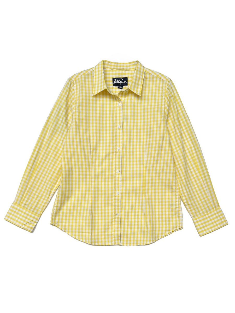 yellow and white checkered shirt