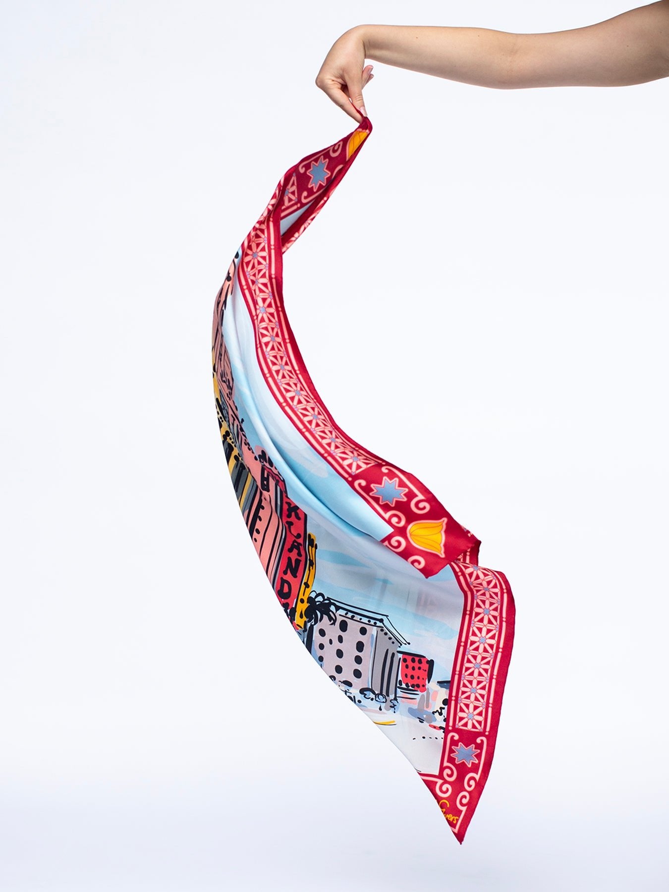 LILLIAN silk twill scarf Oakland Fox Theater - Lesley Evers-Accessories-cotton silk-scarf