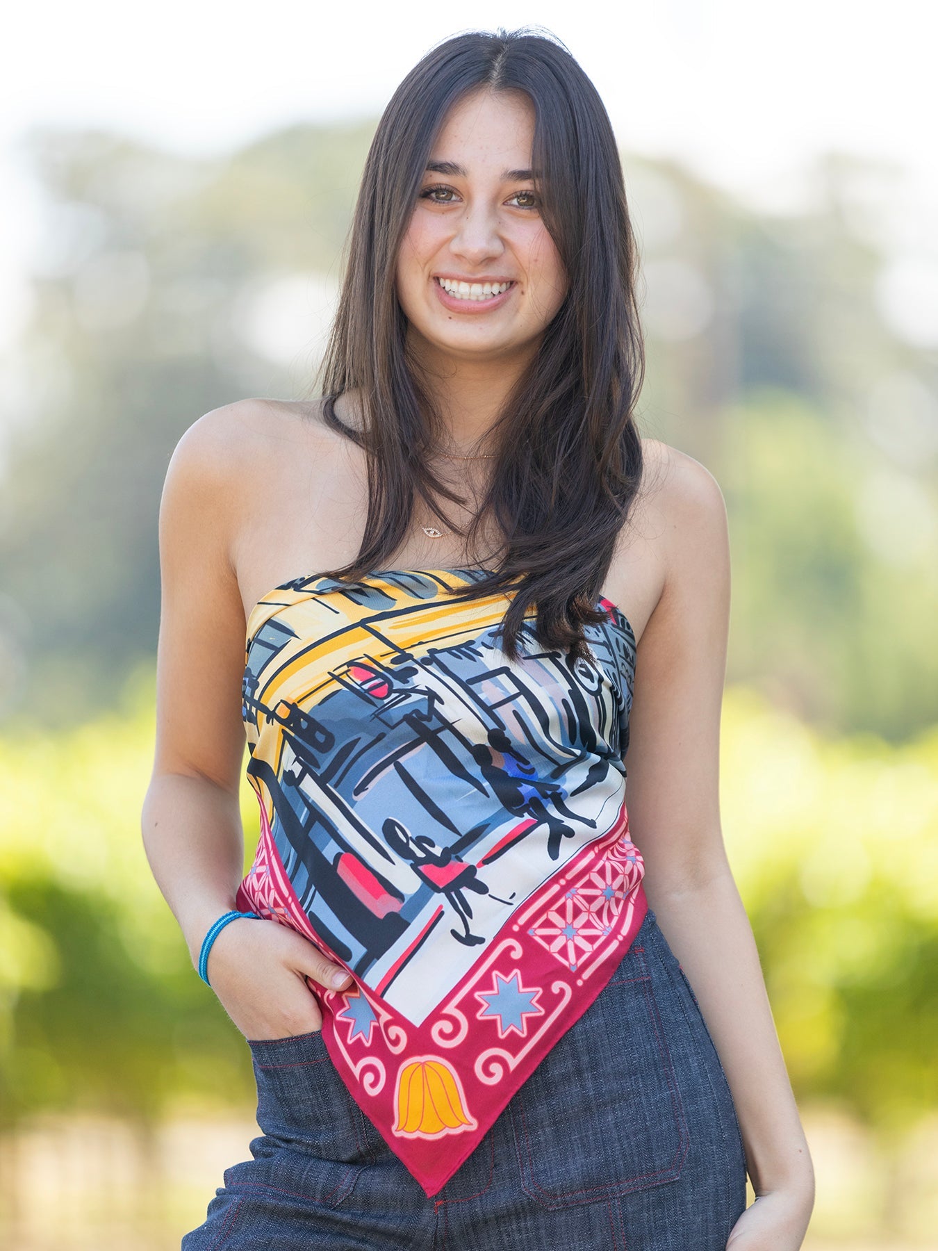 LILLIAN silk twill scarf Oakland Fox Theater - Lesley Evers-Accessories-cotton silk-scarf