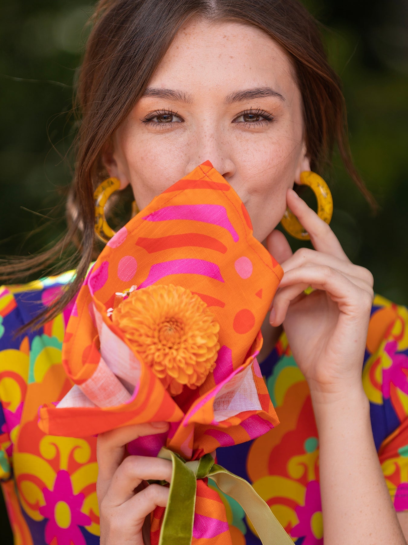 NAPKIN SET Chicka Boom Orange - Lesley Evers-chicka boom-chicka boom orange-Giftable