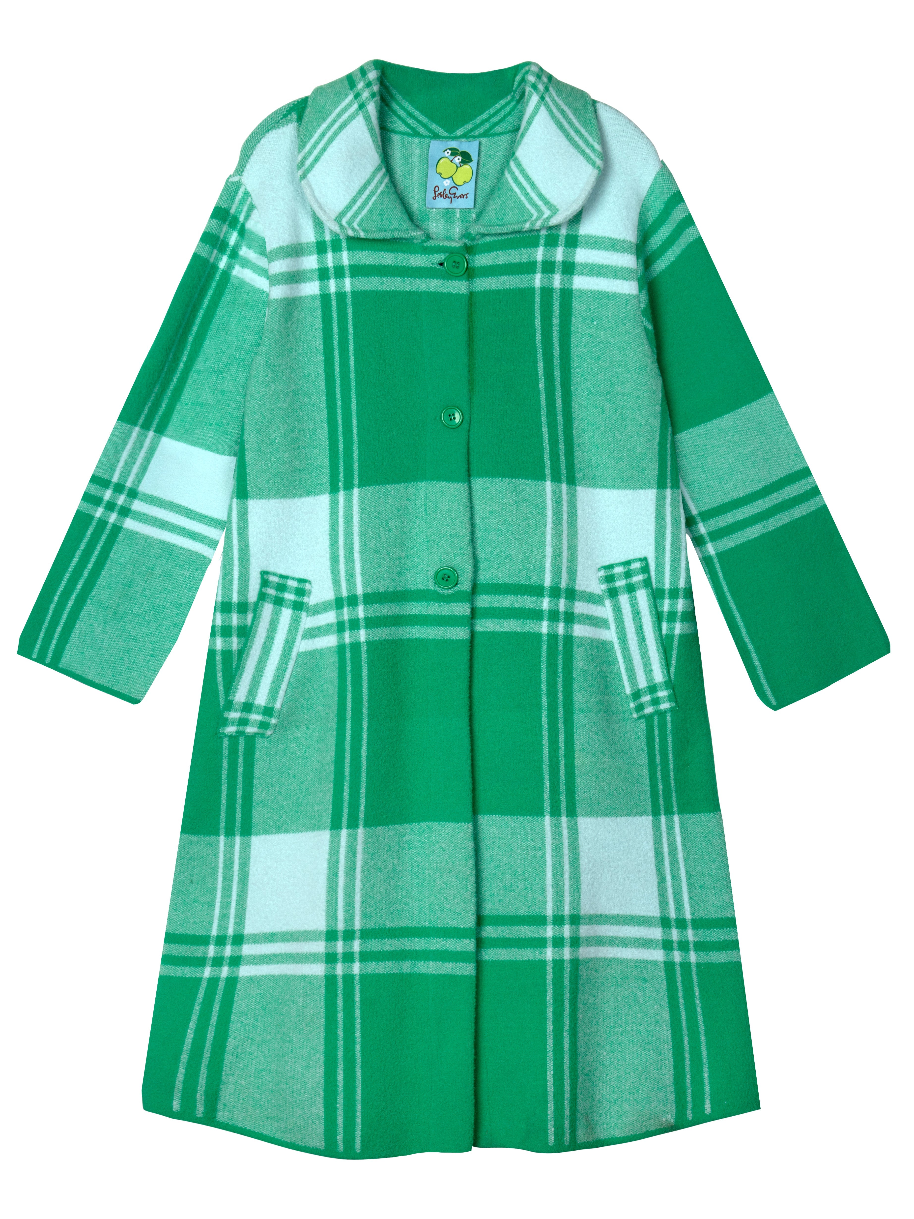 NATALIE coat Green Apple Plaid - Lesley Evers-Best Seller-coat-outerwear
