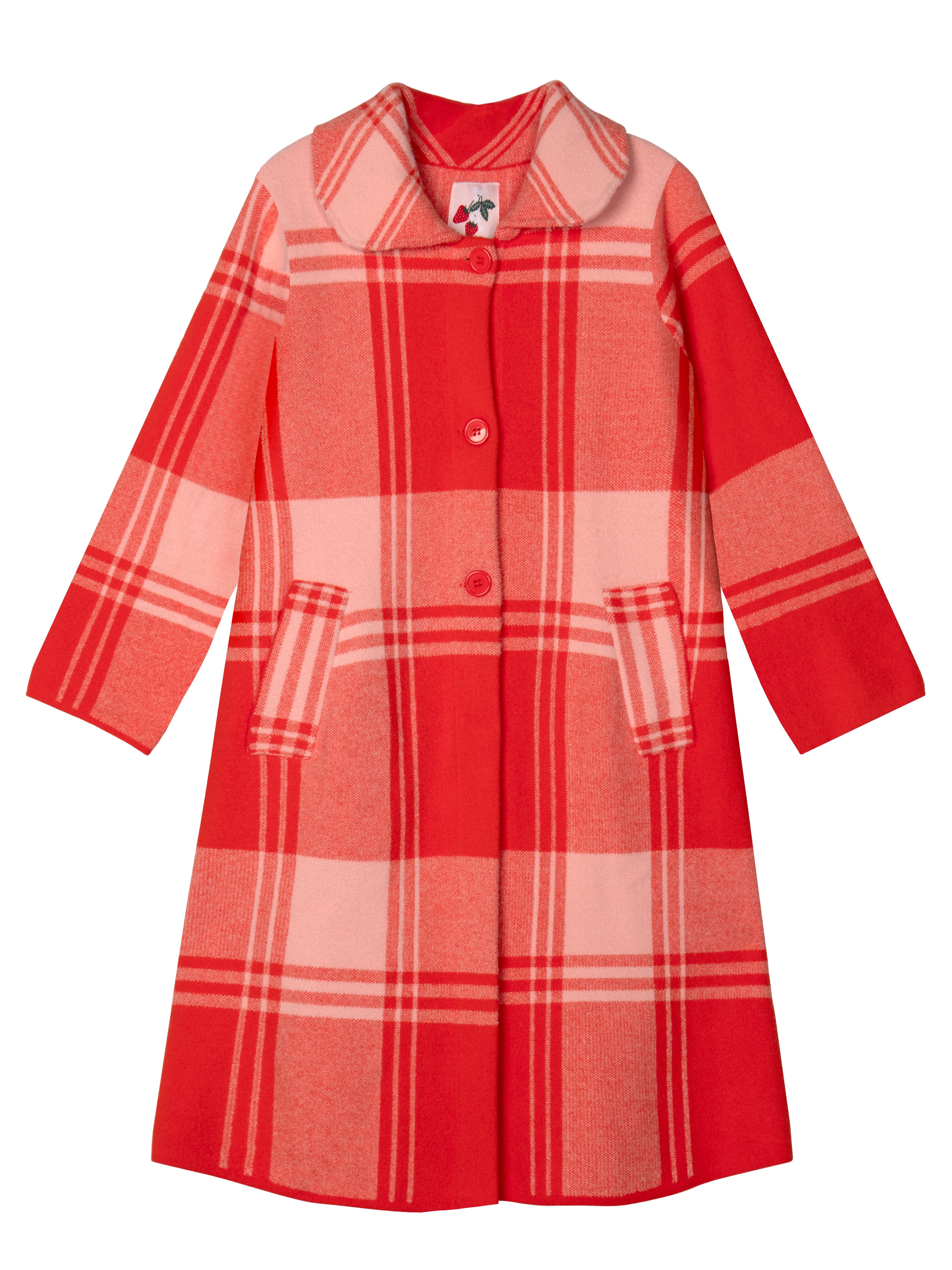 NATALIE coat Strawberry Pink Plaid - Lesley Evers-Best Seller-coat-outerwear