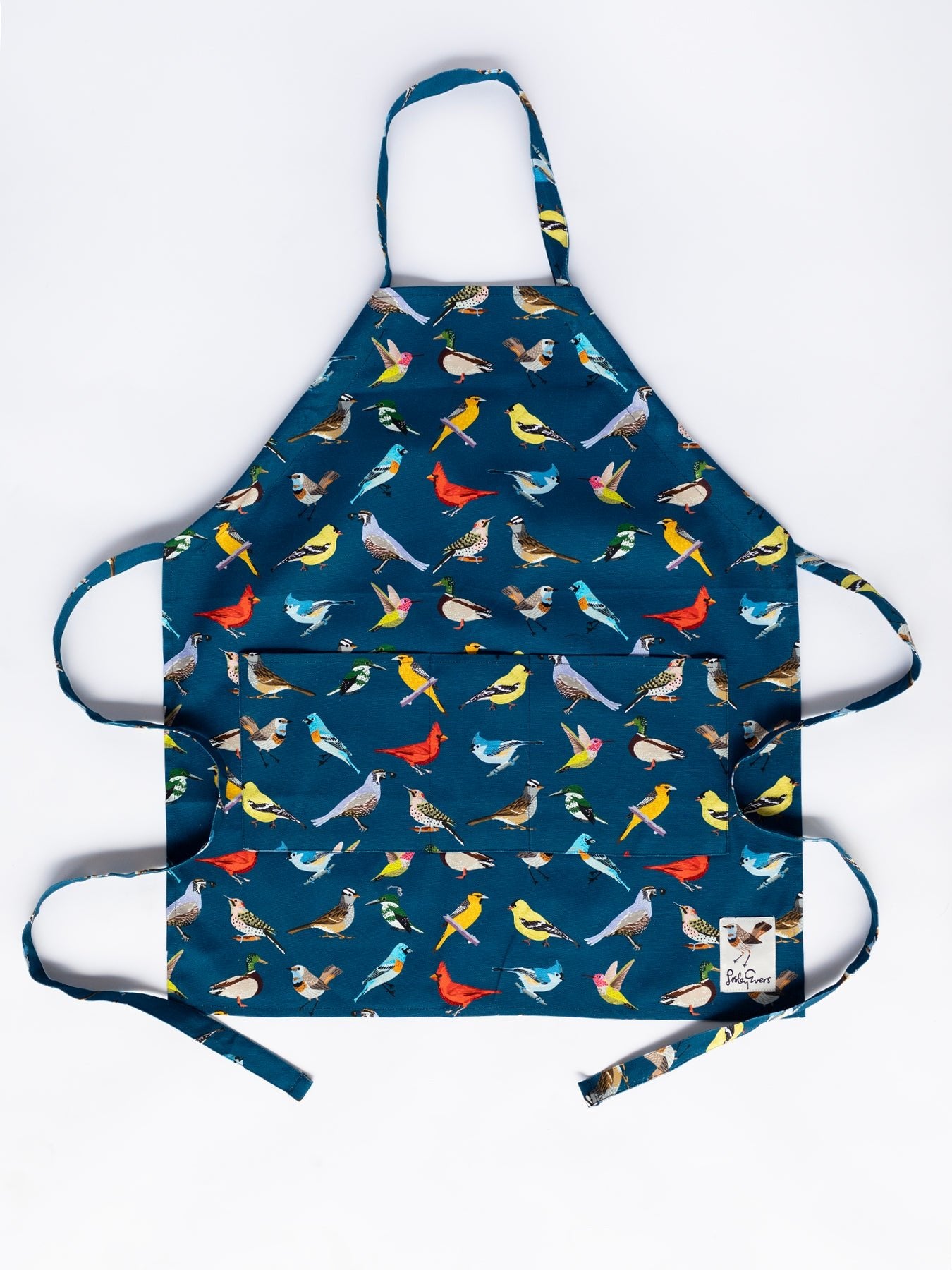 RENNIE apron Birds Navy - Lesley Evers-aprons-birds-birds navy