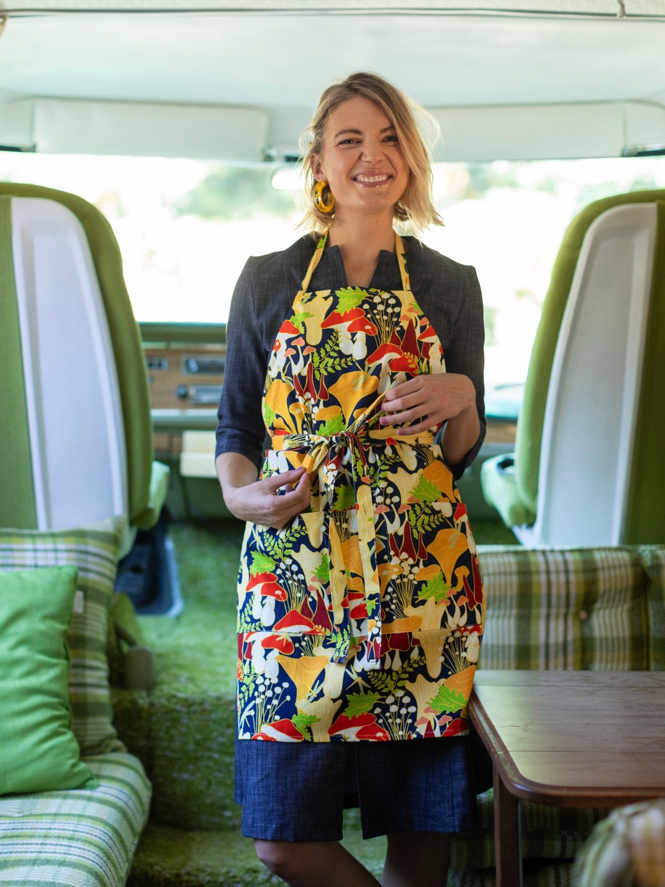 RENNIE apron Mushrooms - Lesley Evers-apron-aprons-Giftable