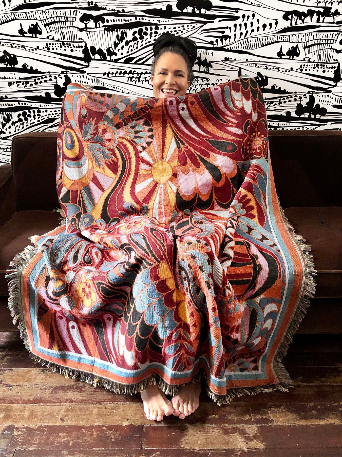 Shakalaka Woven Blanket - Lesley Evers-Bedding-Blanket-home