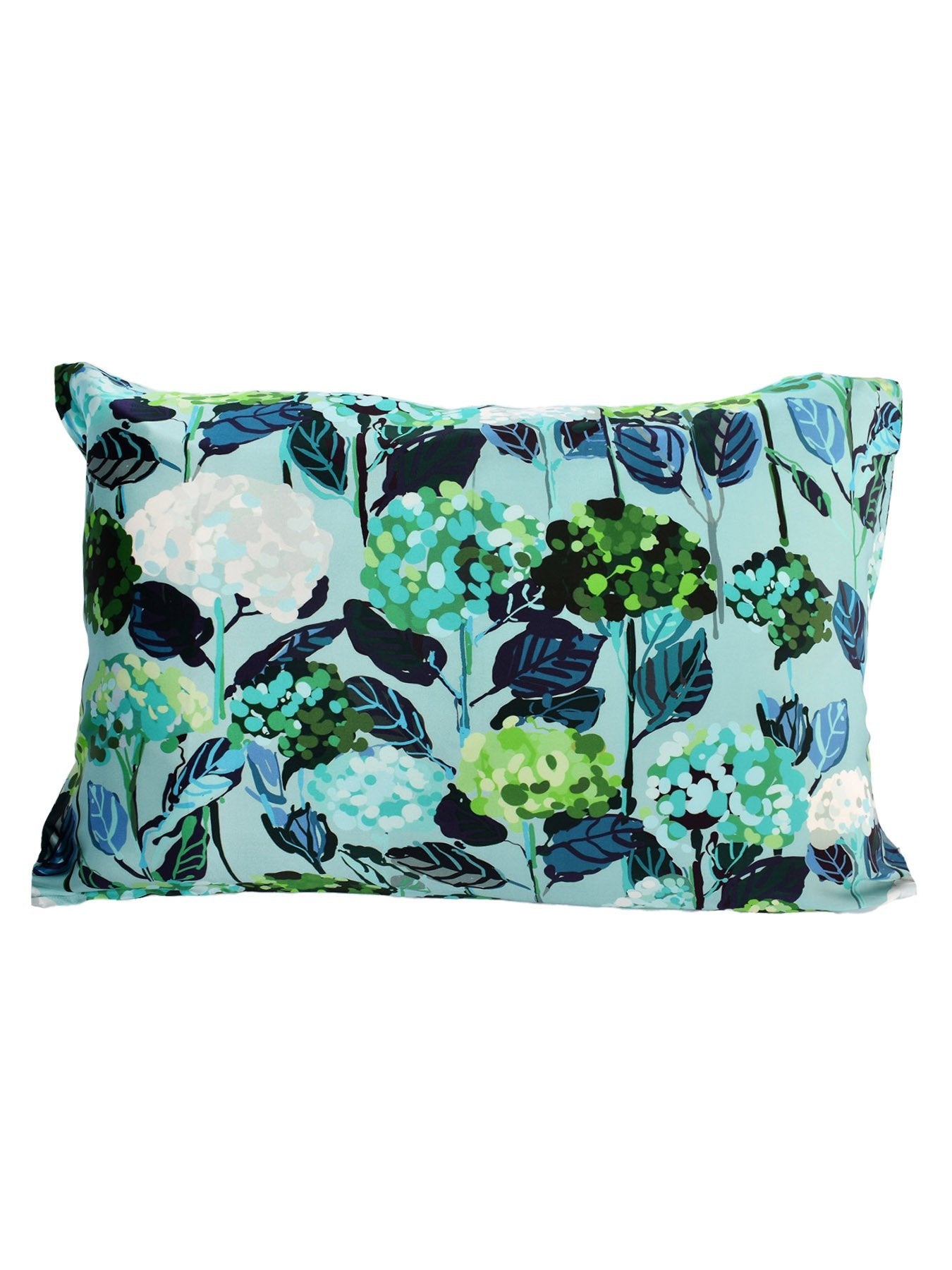 SILK PILLOWCASE Hydrangea Blue - Lesley Evers-Bedding-hydrangea-hydrangea blue
