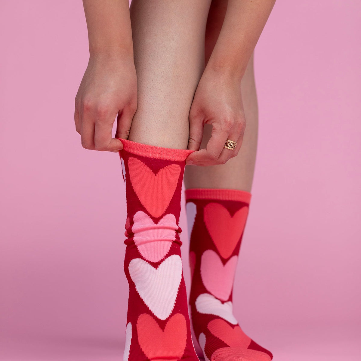Love Gymnastics Pink Heart Socks FREE SHIPPING - TEN-O