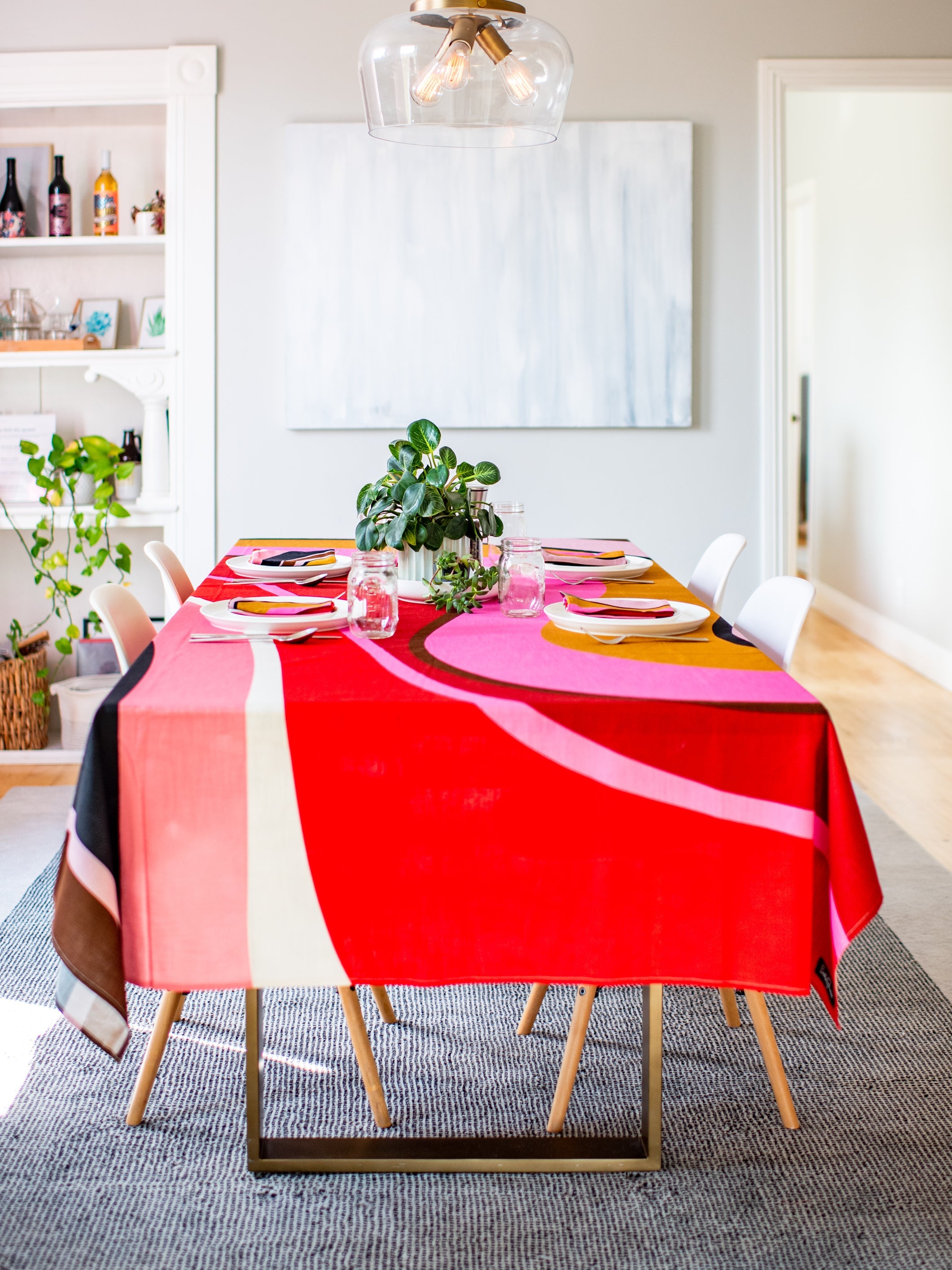 TABLECLOTH Burgundy Wave - Lesley Evers-23-HG200-W1-chicka boom-chicka boom orange