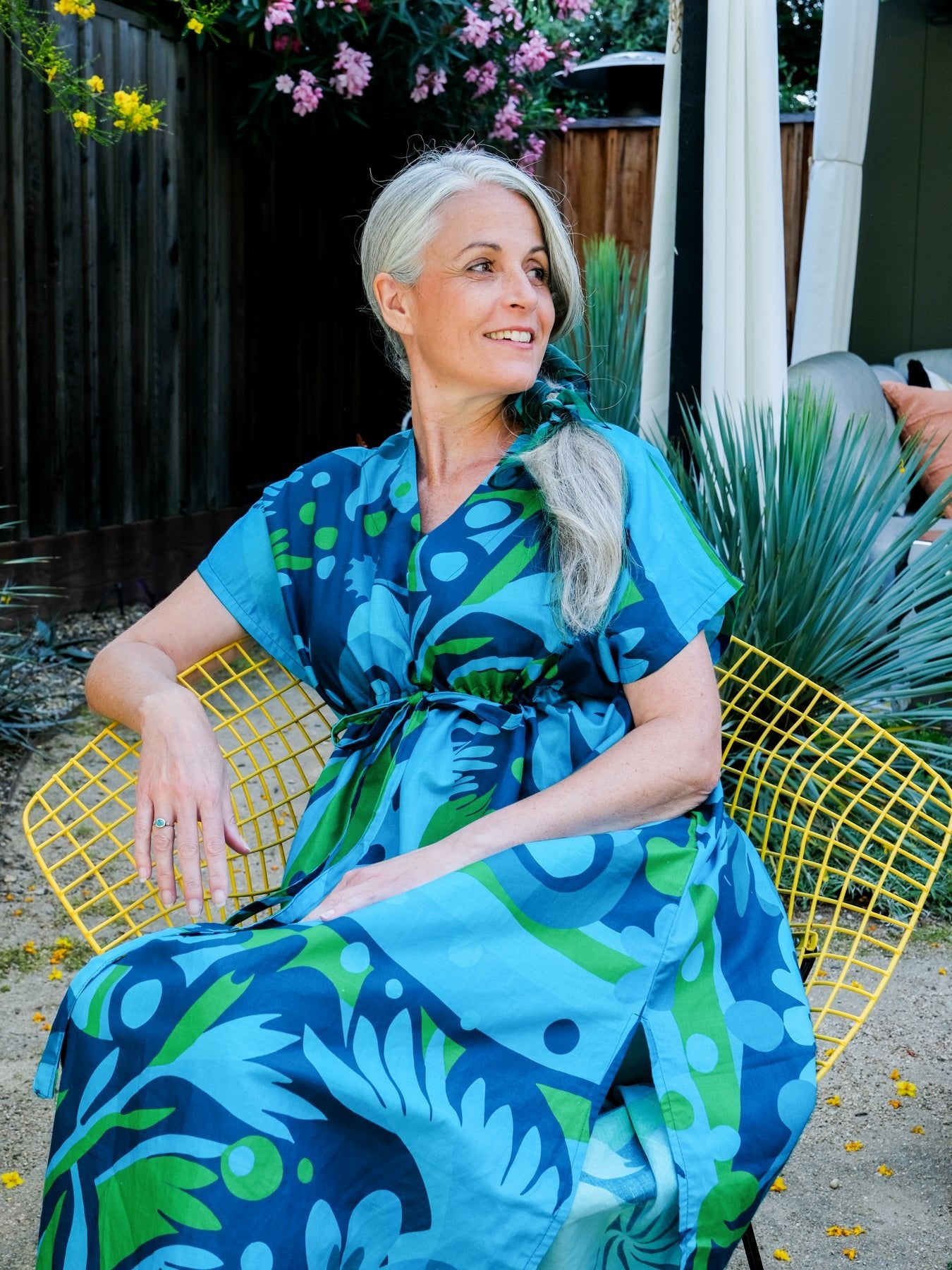 TEGAN caftan Kalamazoo Aqua - Lesley Evers-Best Seller-Blue-blue dress