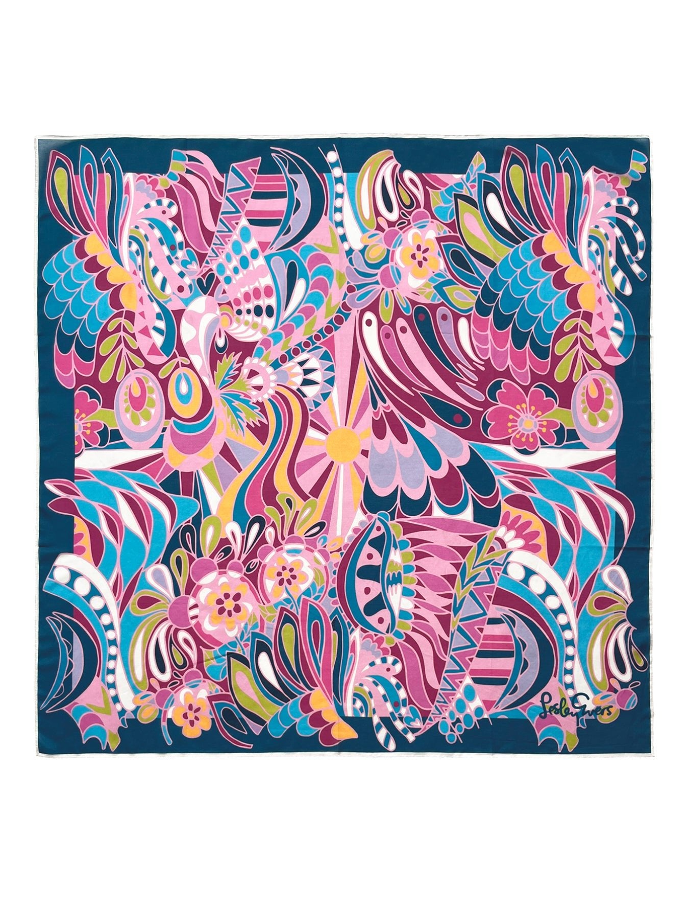 THEA scarf Shakalaka Lilac - Lesley Evers-Accessories-cotton silk-scarf