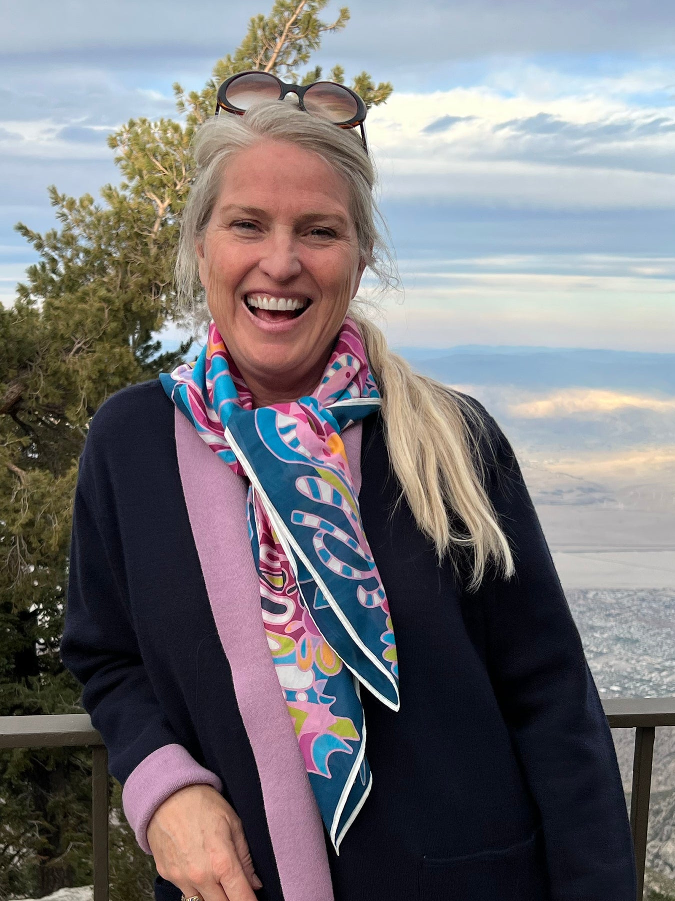 THEA scarf Shakalaka Lilac - Lesley Evers-Accessories-cotton silk-scarf