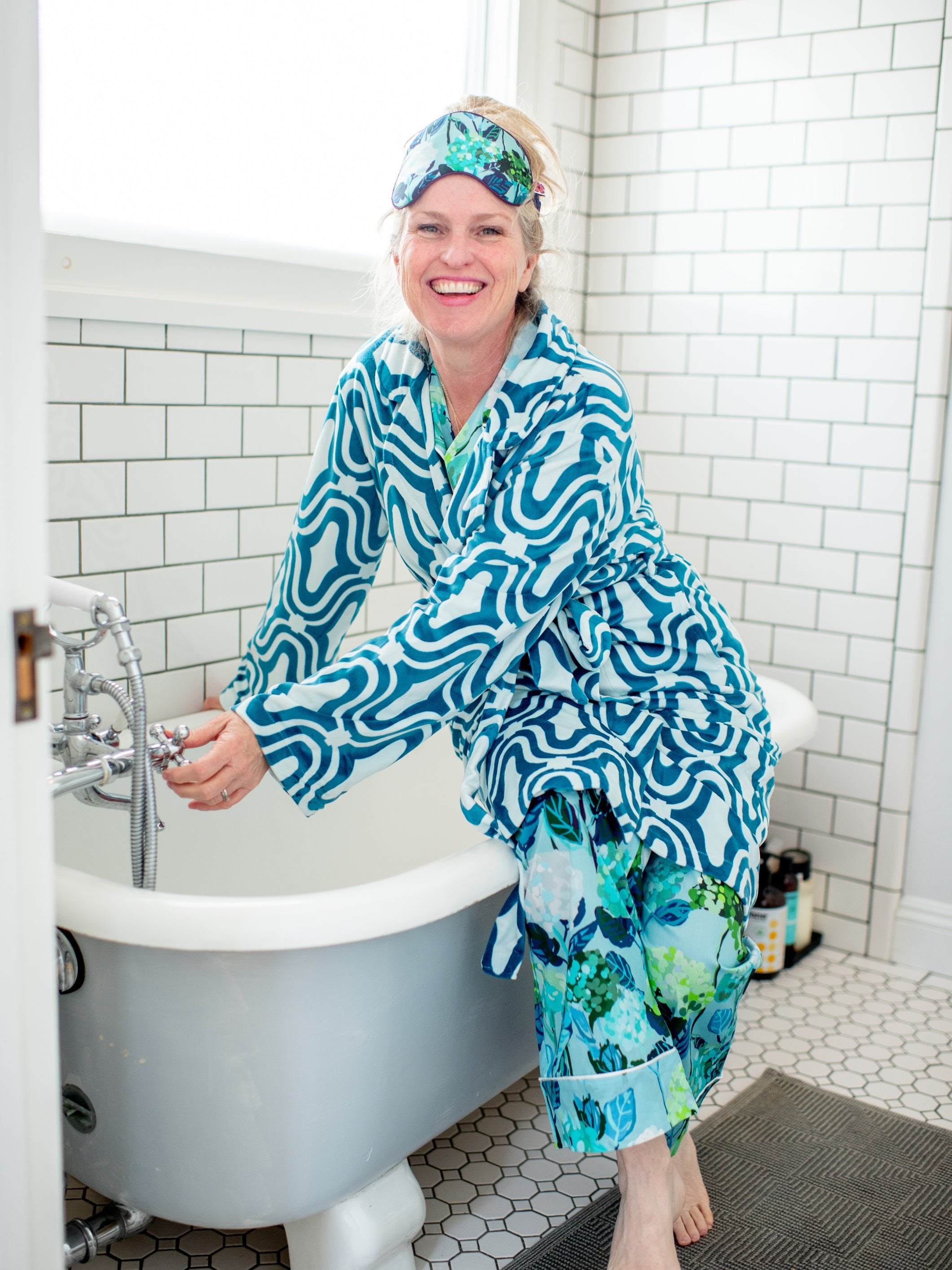 TIFFANY robe Waterloo Teal - Lesley Evers---