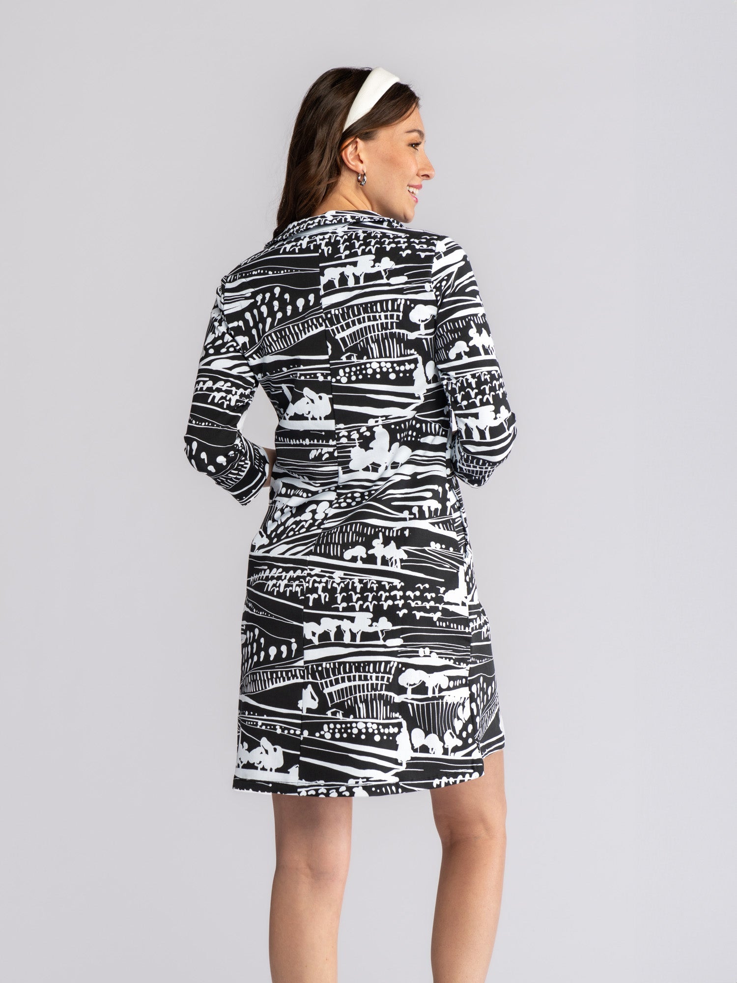 TIPPI Farmland Black and White - Lesley Evers-Dress-Red-red dress