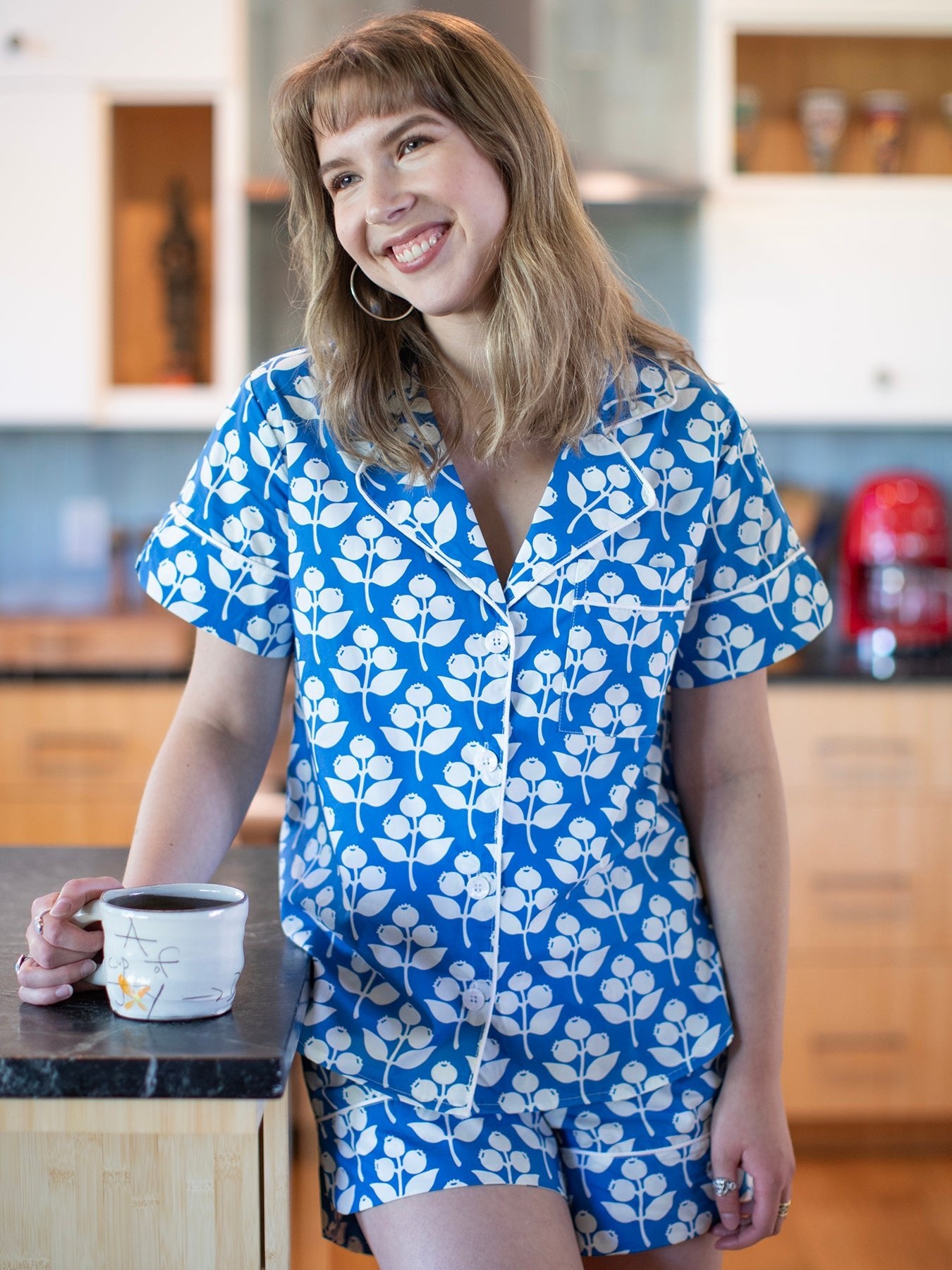 ZOEY pajama set Blueberries - Lesley Evers-Blue-blueberries-cotton PJs