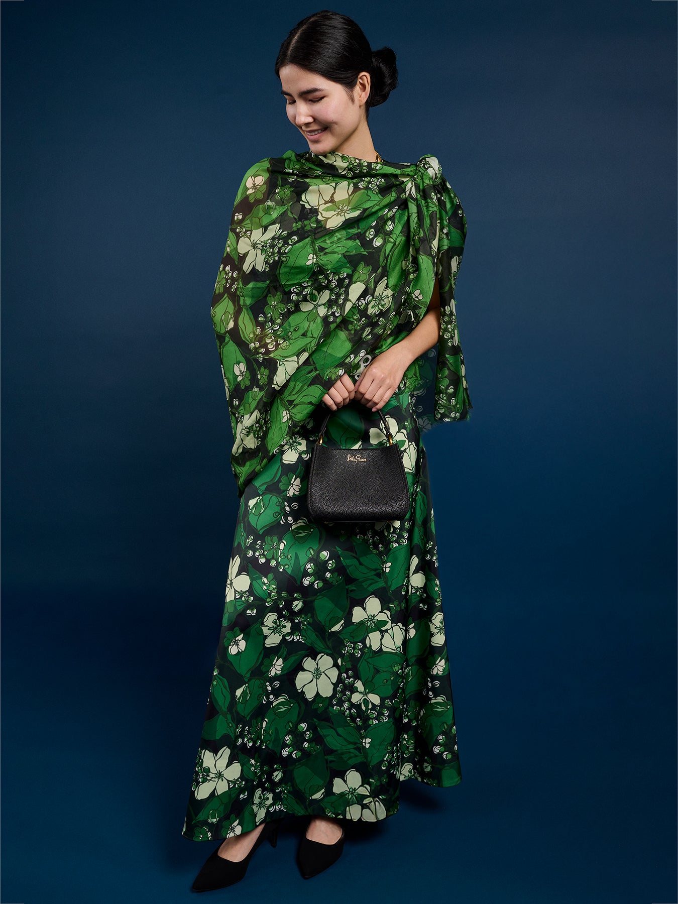 KATHLEEN dress Plum Blossom Emerald – Lesley Evers