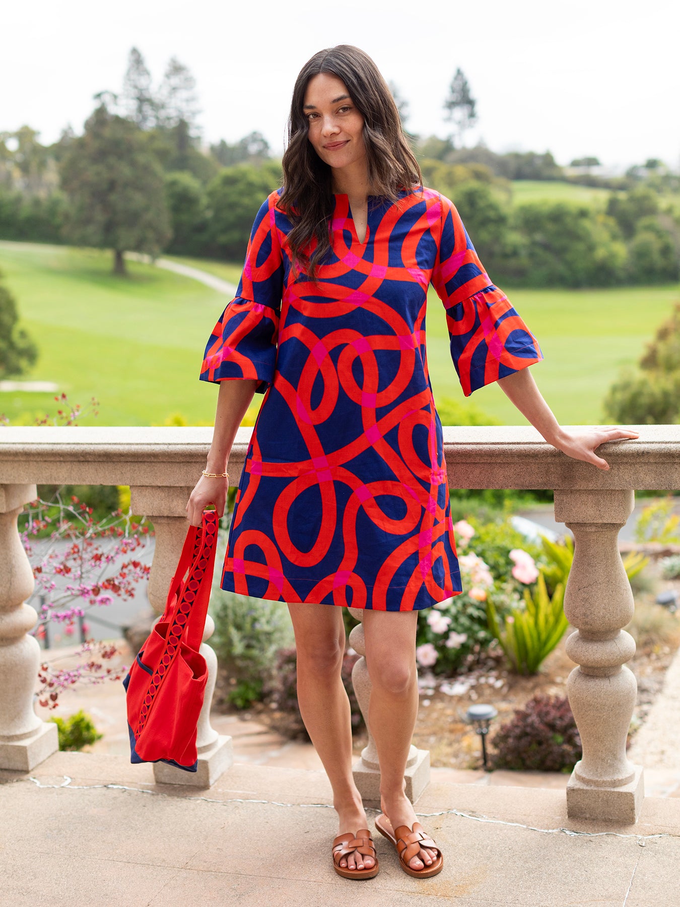 VERA dress Ribbon Navy and Pink – Lesley Evers