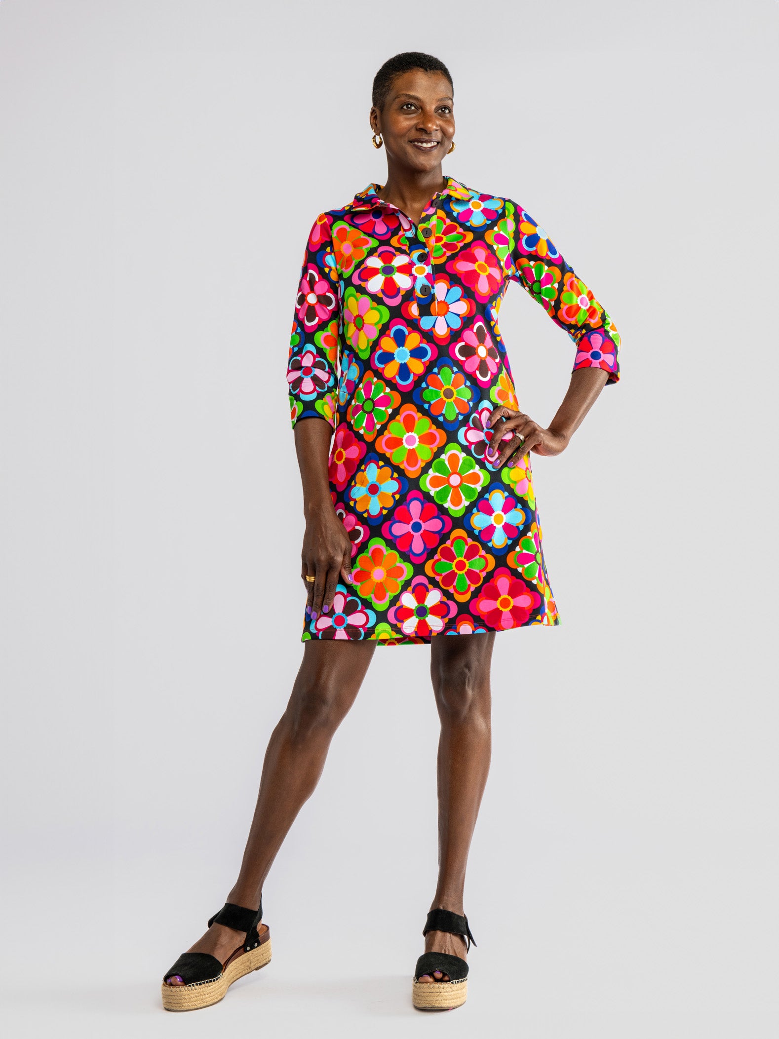 ワンピース JILTU petit ribbon dress pattern TIPPI dress Jubilee Multi – Lesley Evers
