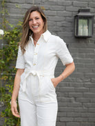 ACADIA jumpsuit White Denim - Lesley Evers - Best Seller - Bottoms - Pants