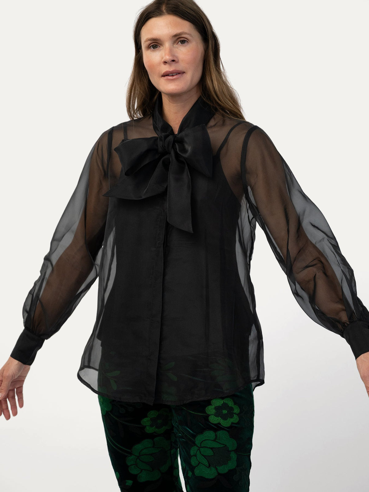 ALESSANDRA blouse Black Organza - Lesley Evers-Black-Shop-Shop/All Products