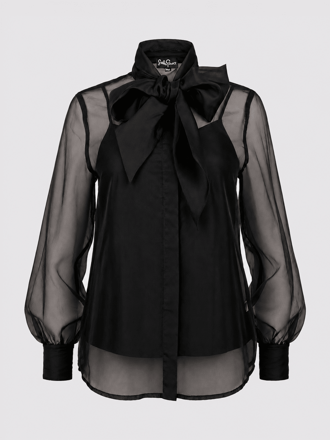 ALESSANDRA blouse Black Organza - Lesley Evers-Black-Shop-Shop/All Products