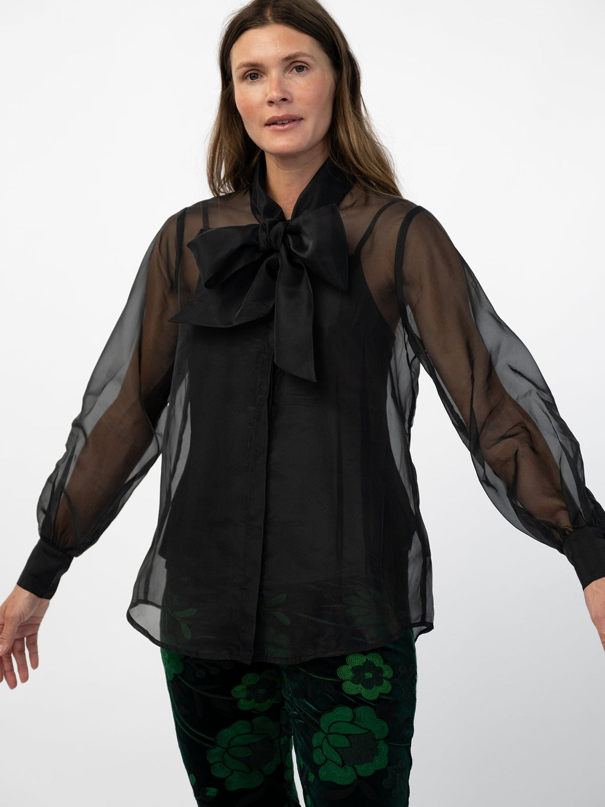 ALESSANDRA blouse Black Organza - Lesley Evers-Black-Shop-Shop/All Products