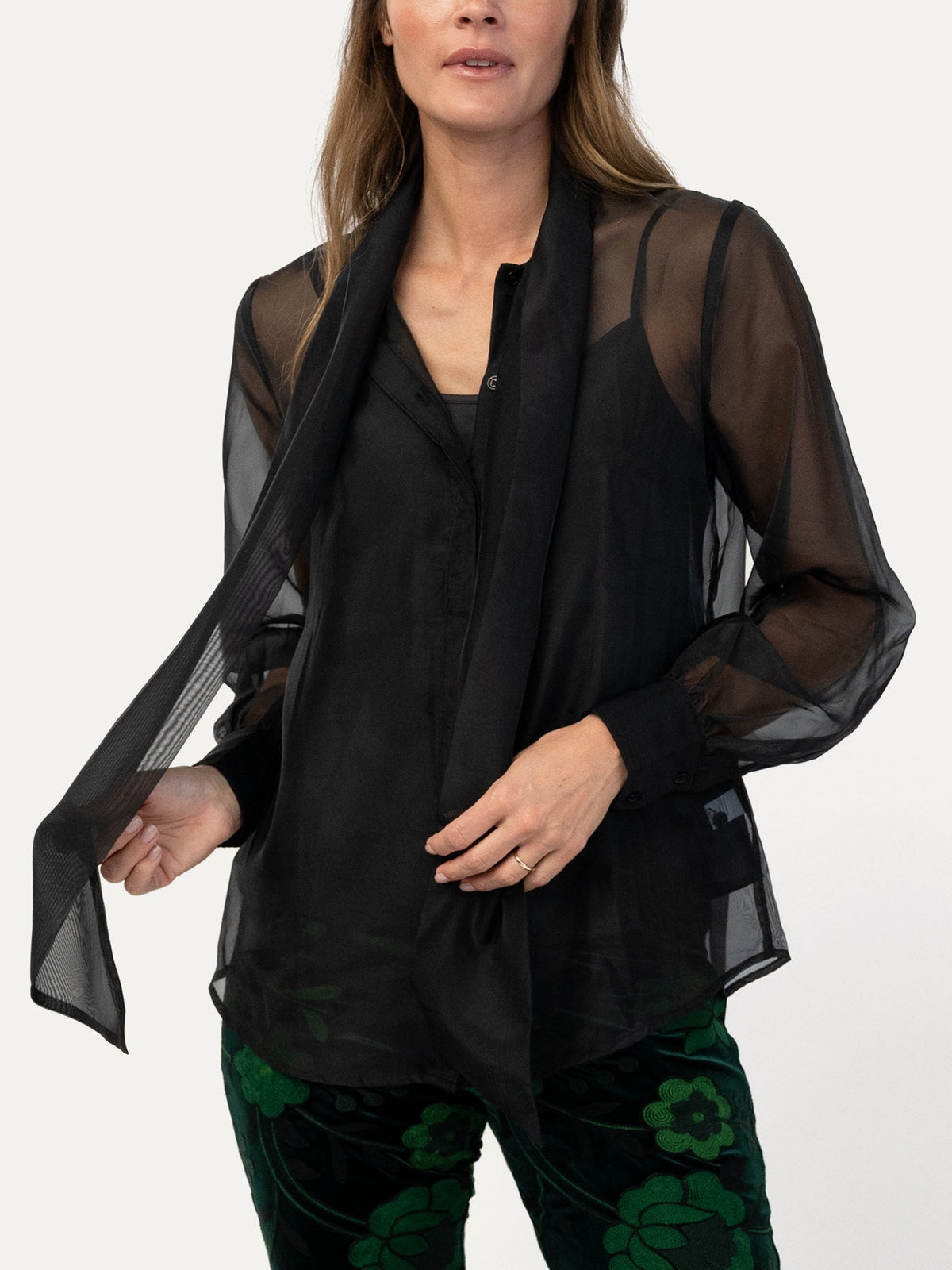 ALESSANDRA blouse Black Organza - Lesley Evers-Black-Shop-Shop/All Products