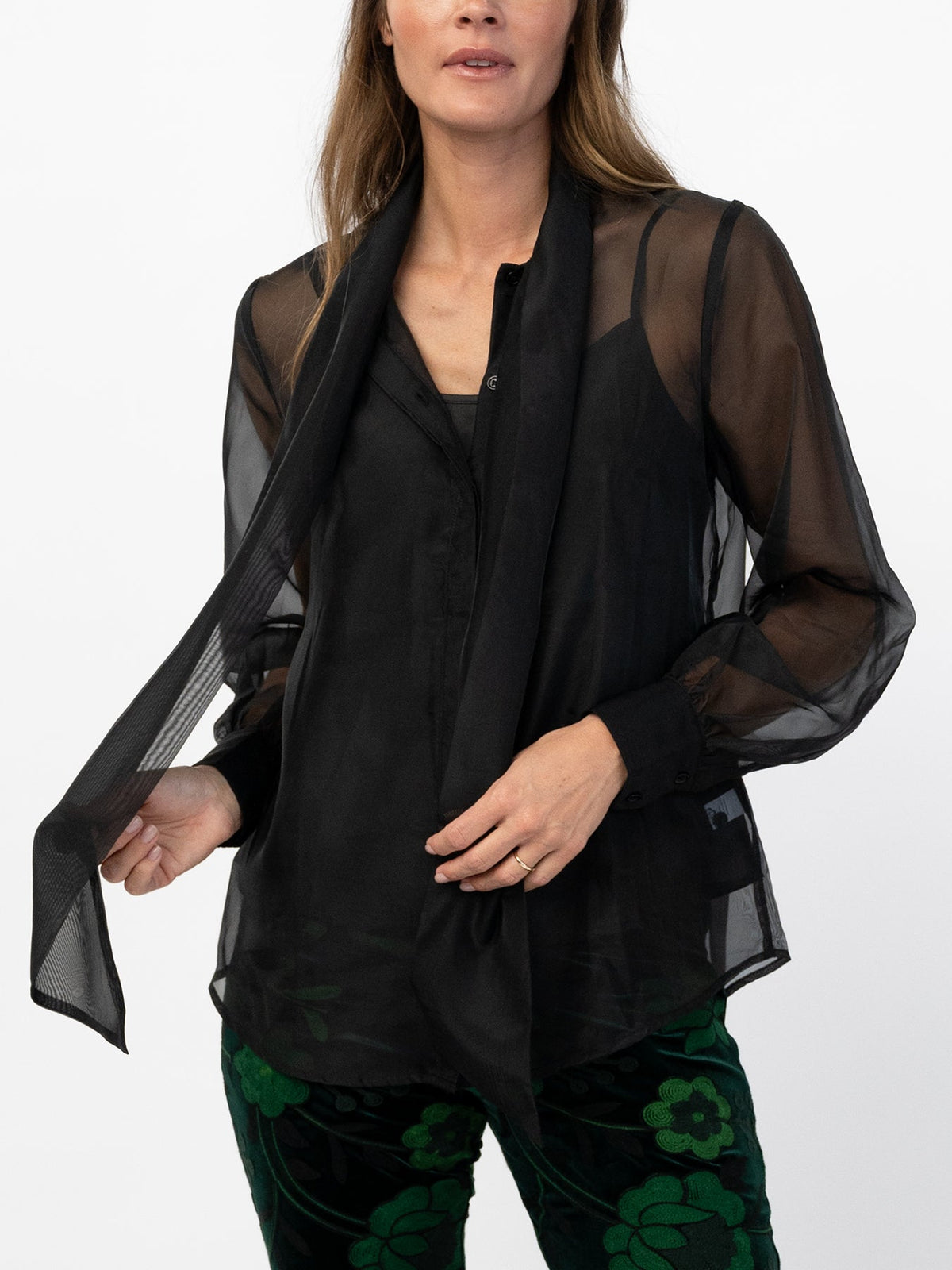 ALESSANDRA blouse Black Organza - Lesley Evers-Black-Shop-Shop/All Products