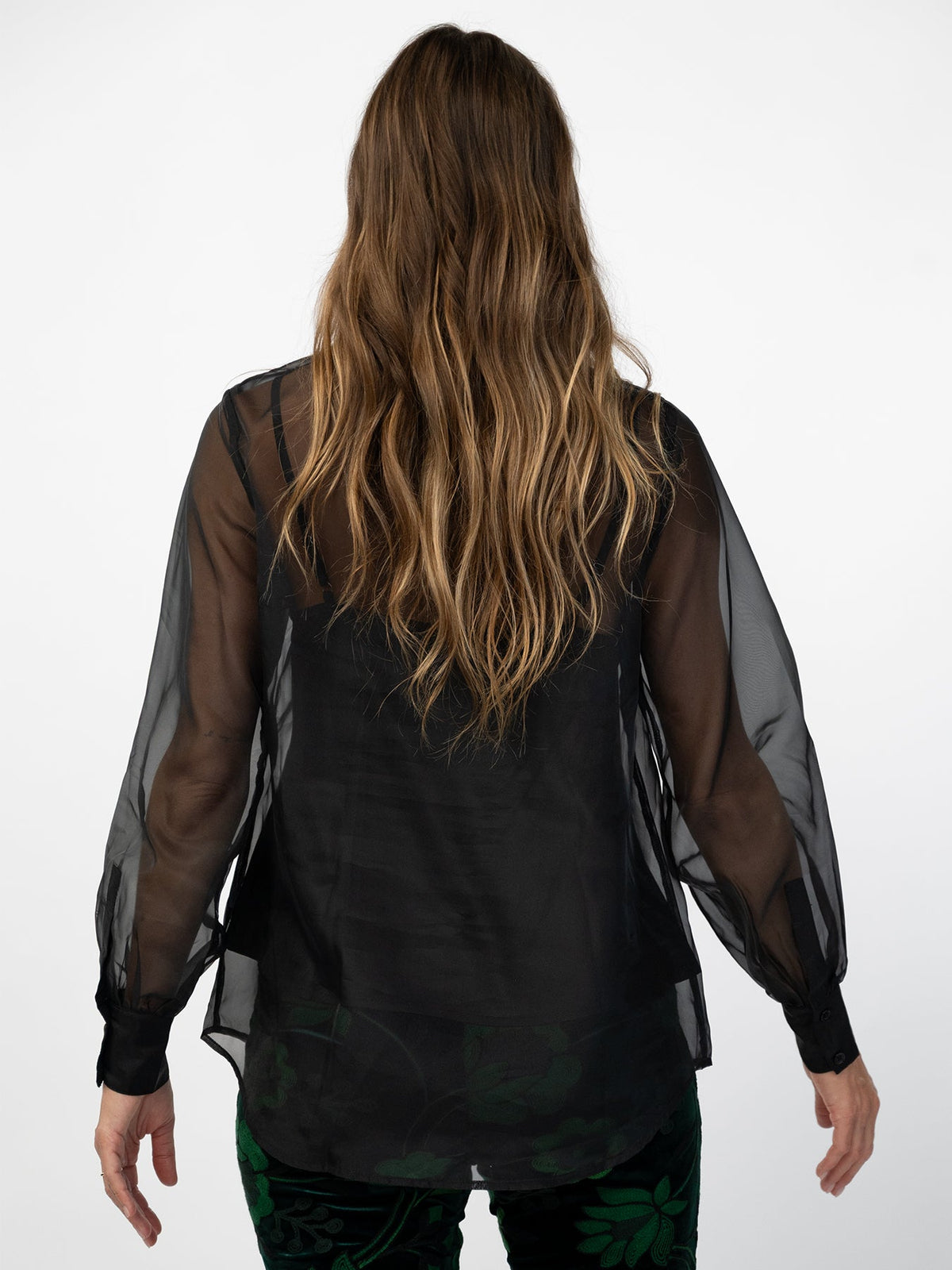 ALESSANDRA blouse Black Organza - Lesley Evers-Black-Shop-Shop/All Products